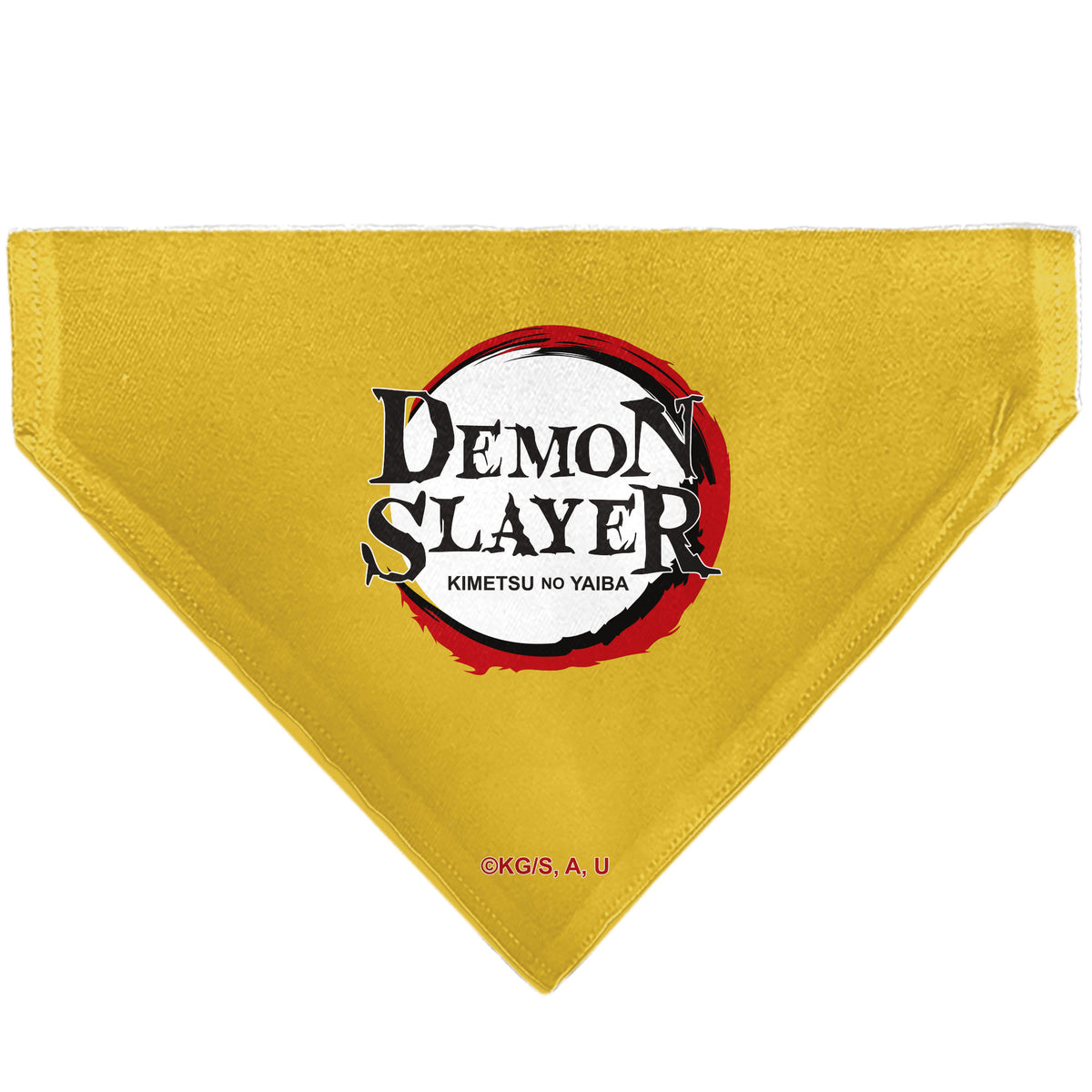 Pet Bandana - Demon Slayer Chibi Tanjiro and Shoichi Wrestling Pose Yellows Pet Bandanas Demon Slayer
