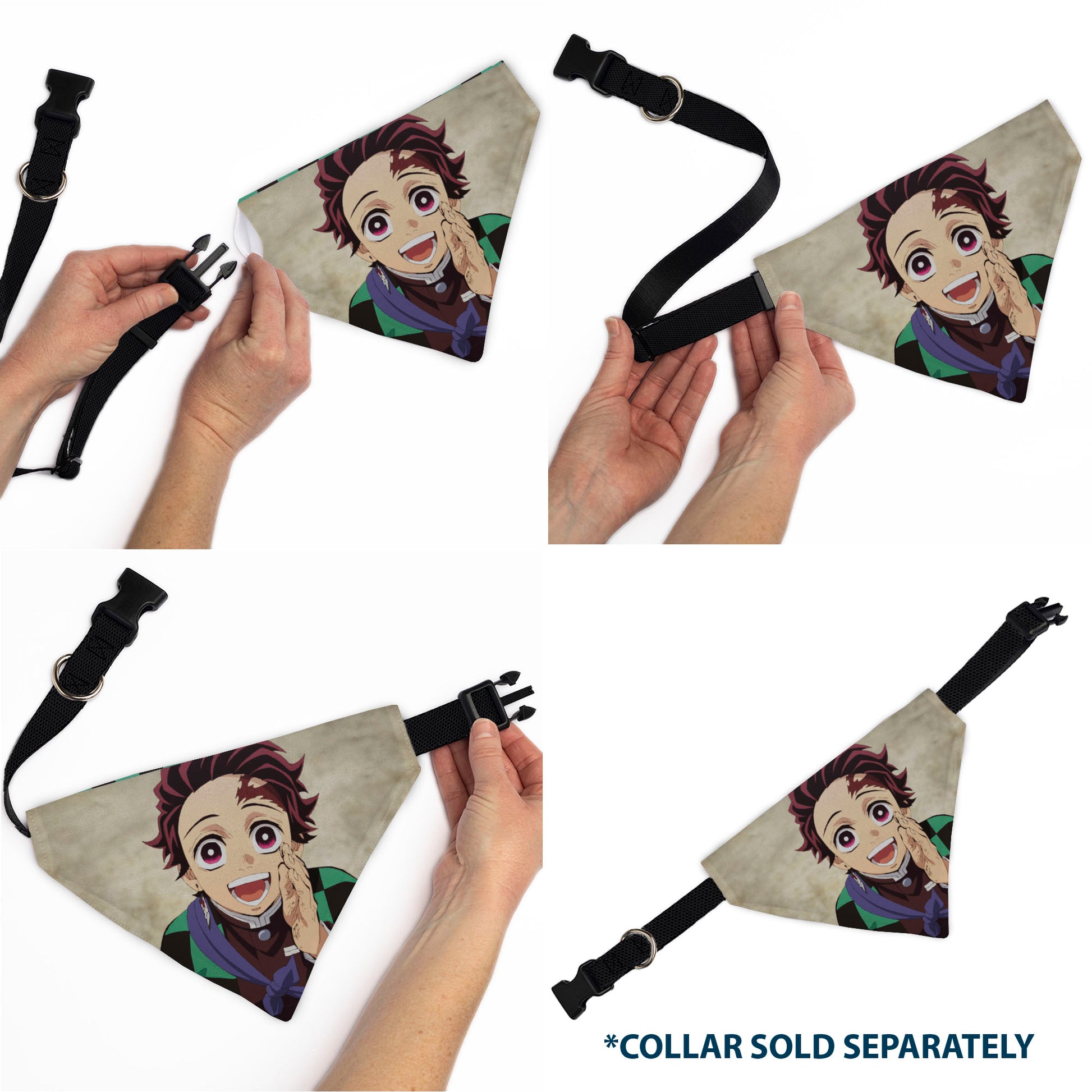 Pet Bandana - Demon Slayer Tanjiro Kamado Smiling Pose Tan Pet Bandanas Demon Slayer