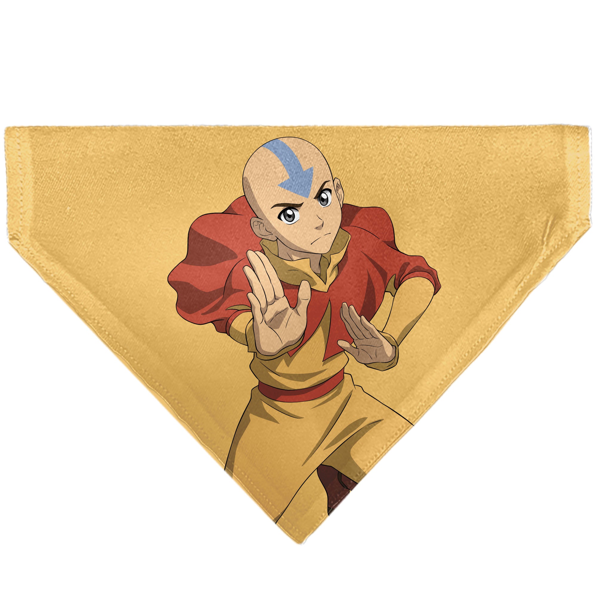 Pet Bandana - AVATAR THE LAST AIRBENDER Action Pose and Title Logo Yellow Pet Bandanas Avatar The Last Airbender