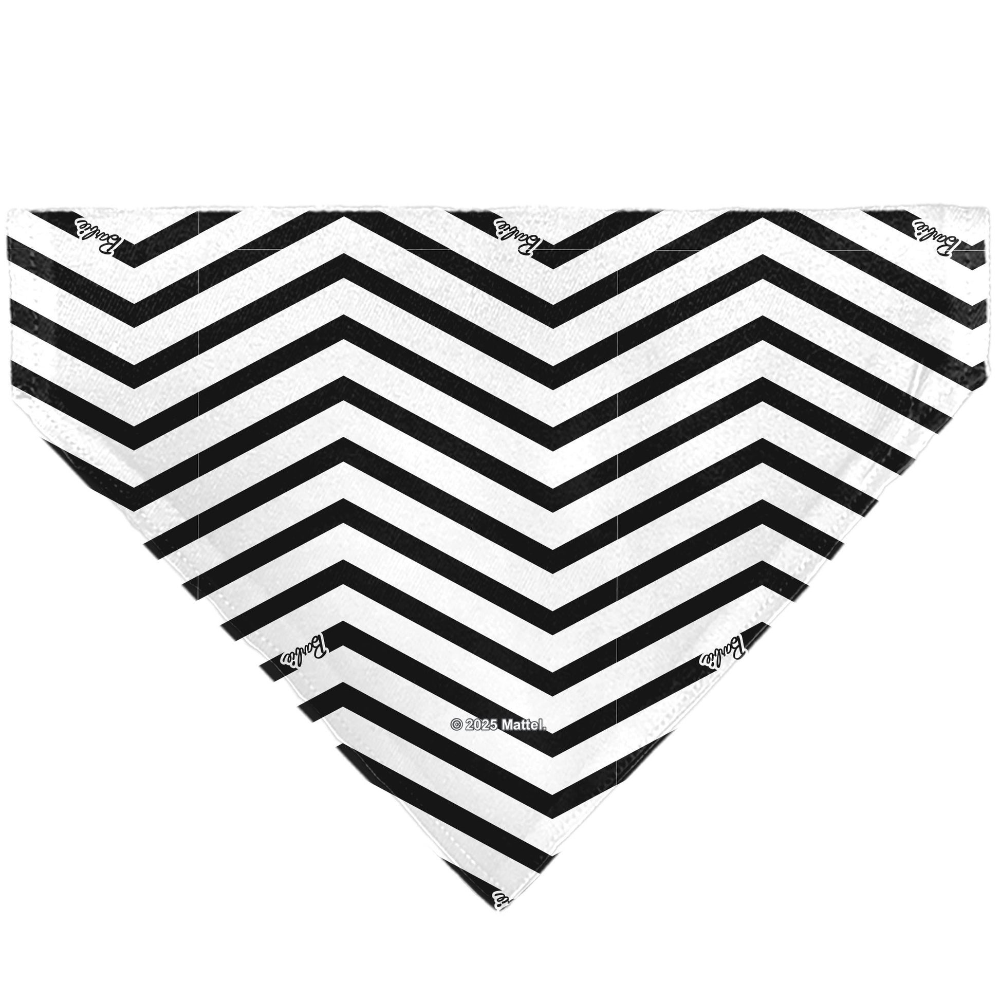 Pet Bandana - BARBIE Script Heart Chevron White/Black/Pinks Pet Bandanas Barbie