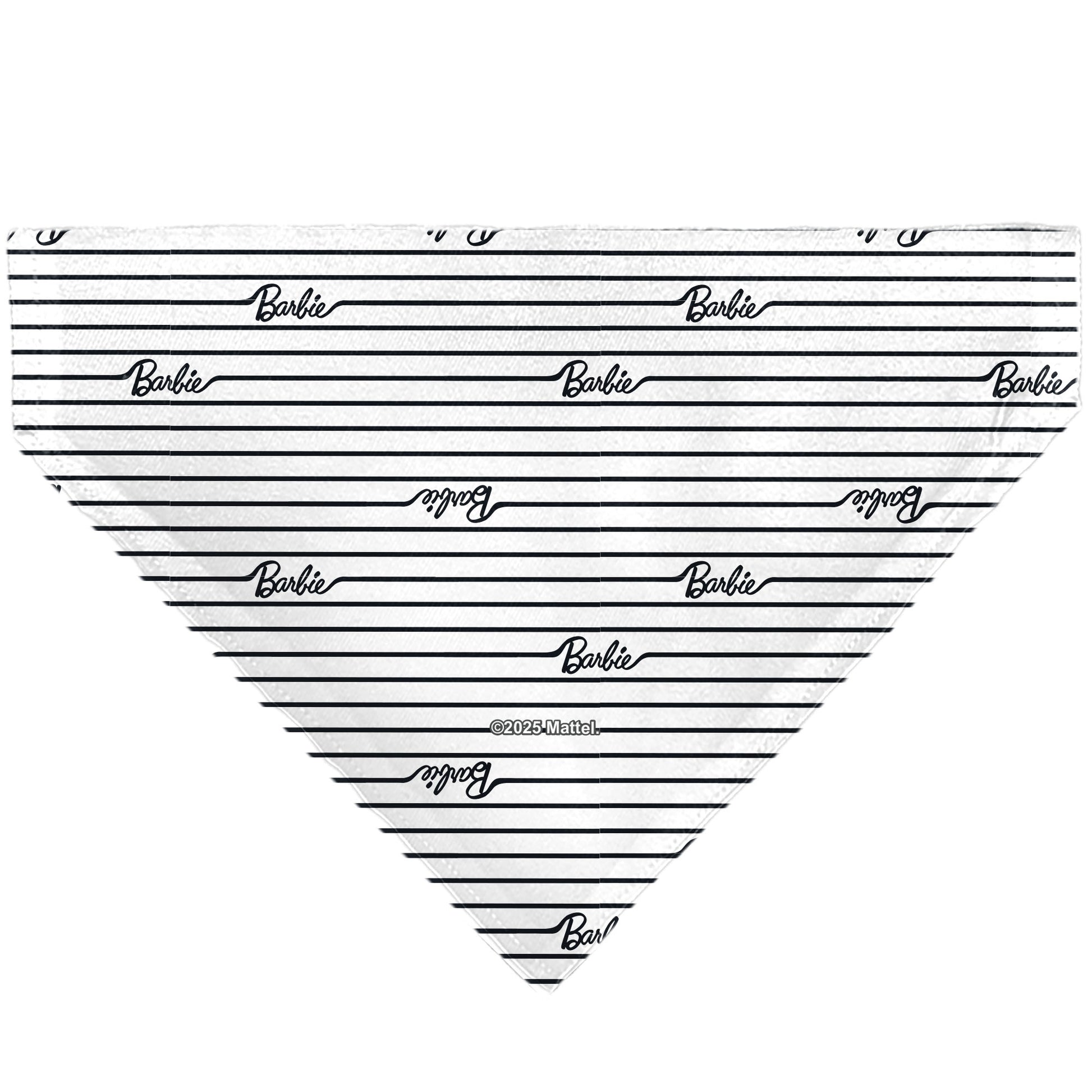 Pet Bandana - BARBIE Script Stripe White/Black Pet Bandanas Mattel
