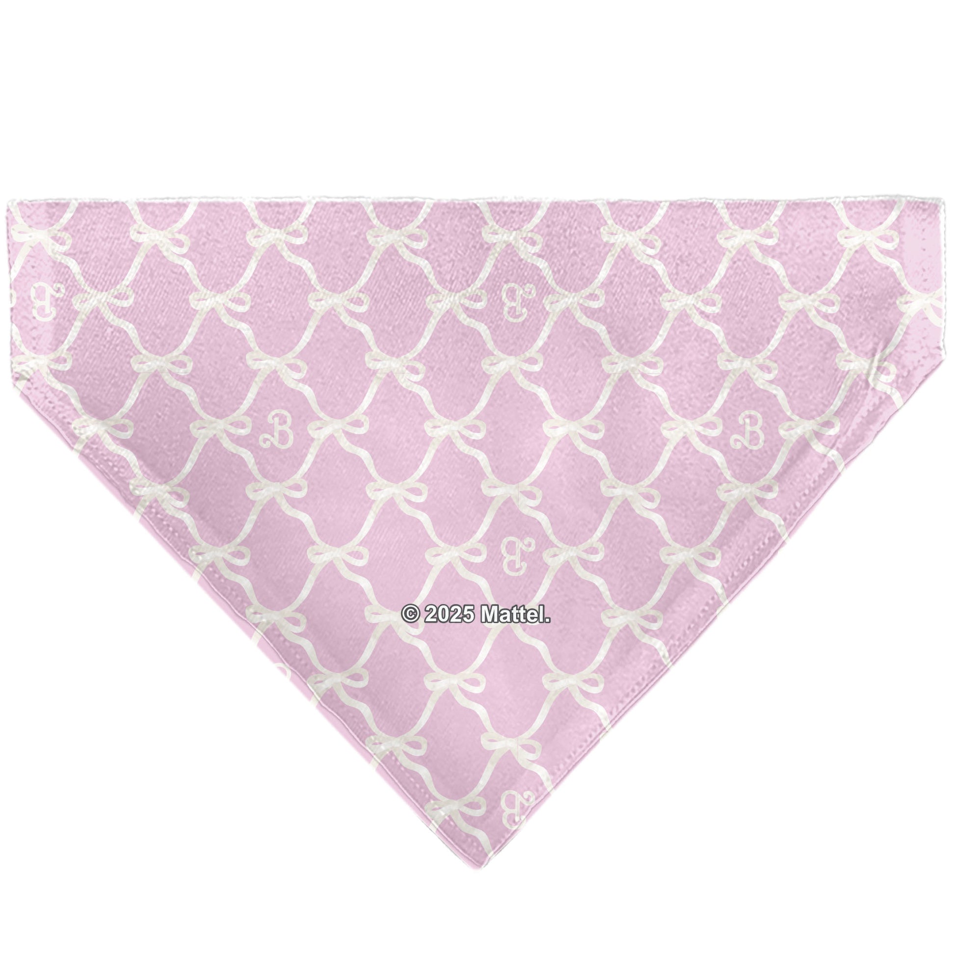 Pet Bandana - Barbie Bow and B Monogram Pink/White Pet Bandanas Barbie
