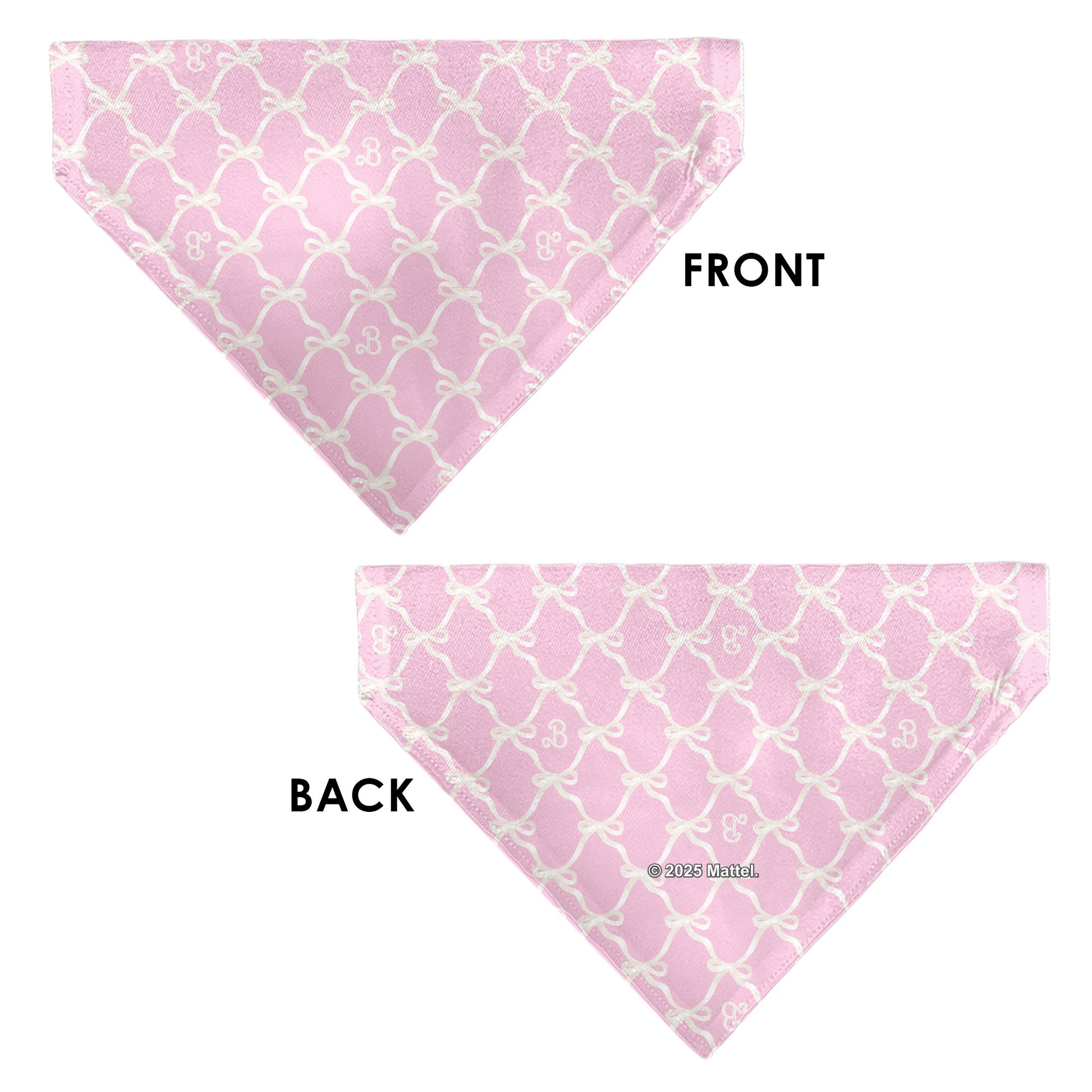 Pet Bandana - Barbie Bow and B Monogram Pink/White Pet Bandanas Barbie