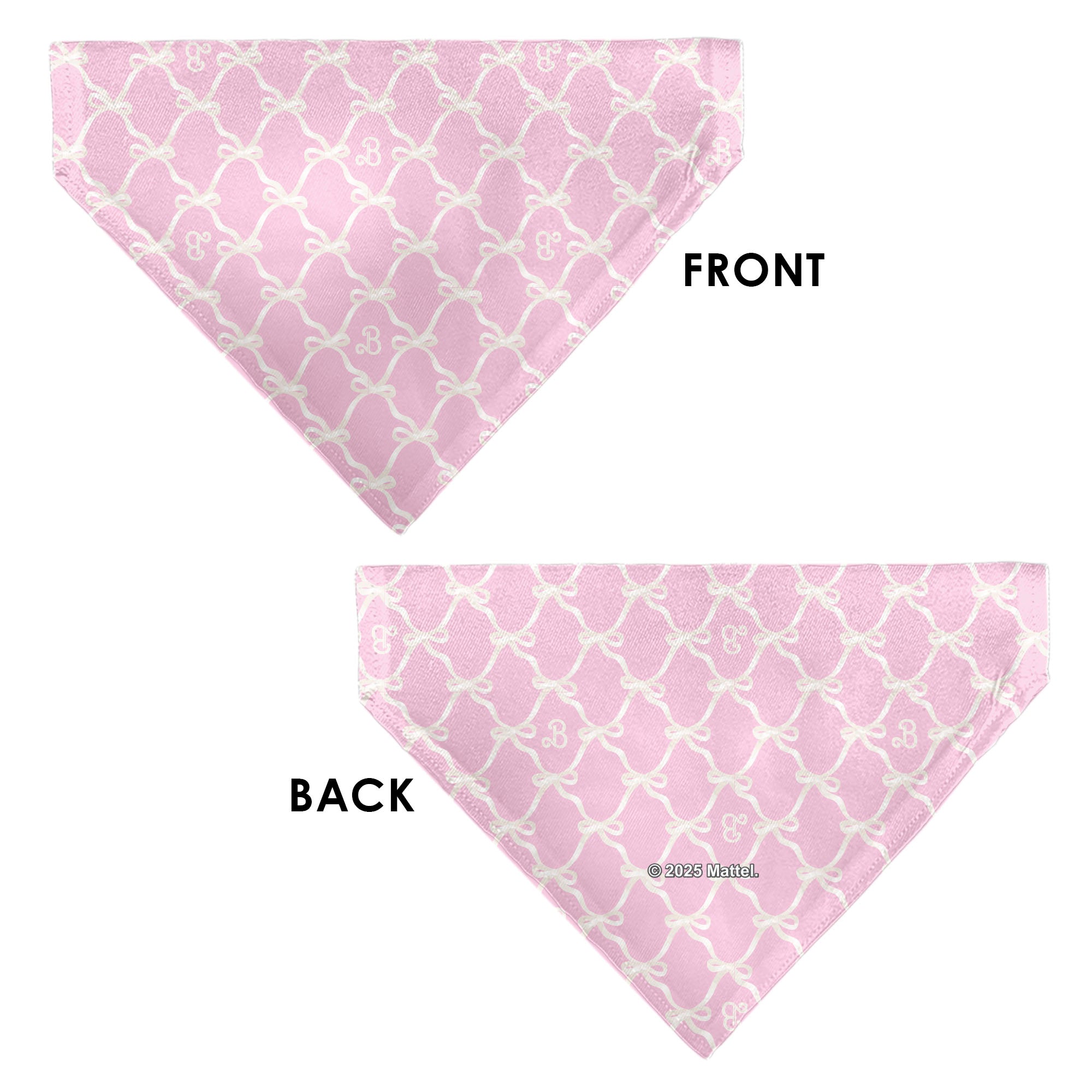 Pet Bandana - Barbie Bow and B Monogram Pink/White Pet Bandanas Barbie