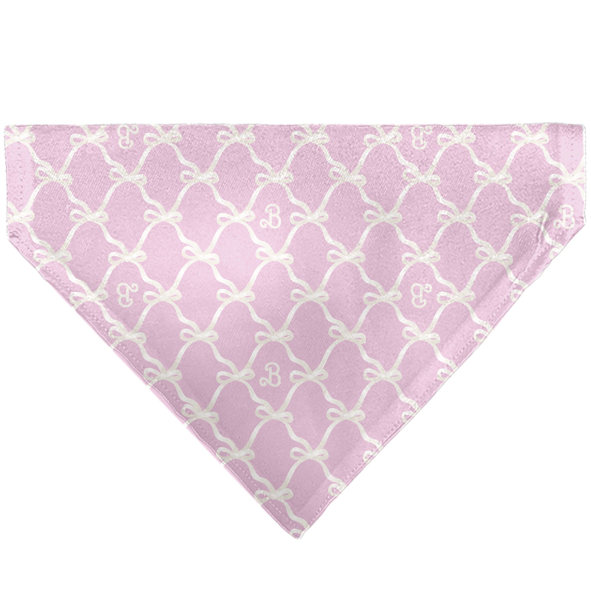 Pet Bandana - Barbie Bow and B Monogram Pink/White Pet Bandanas Barbie