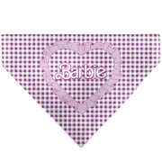 Pet Bandana - BARBIE Heart Text Logo Plaid Pinks Pet Bandanas Barbie