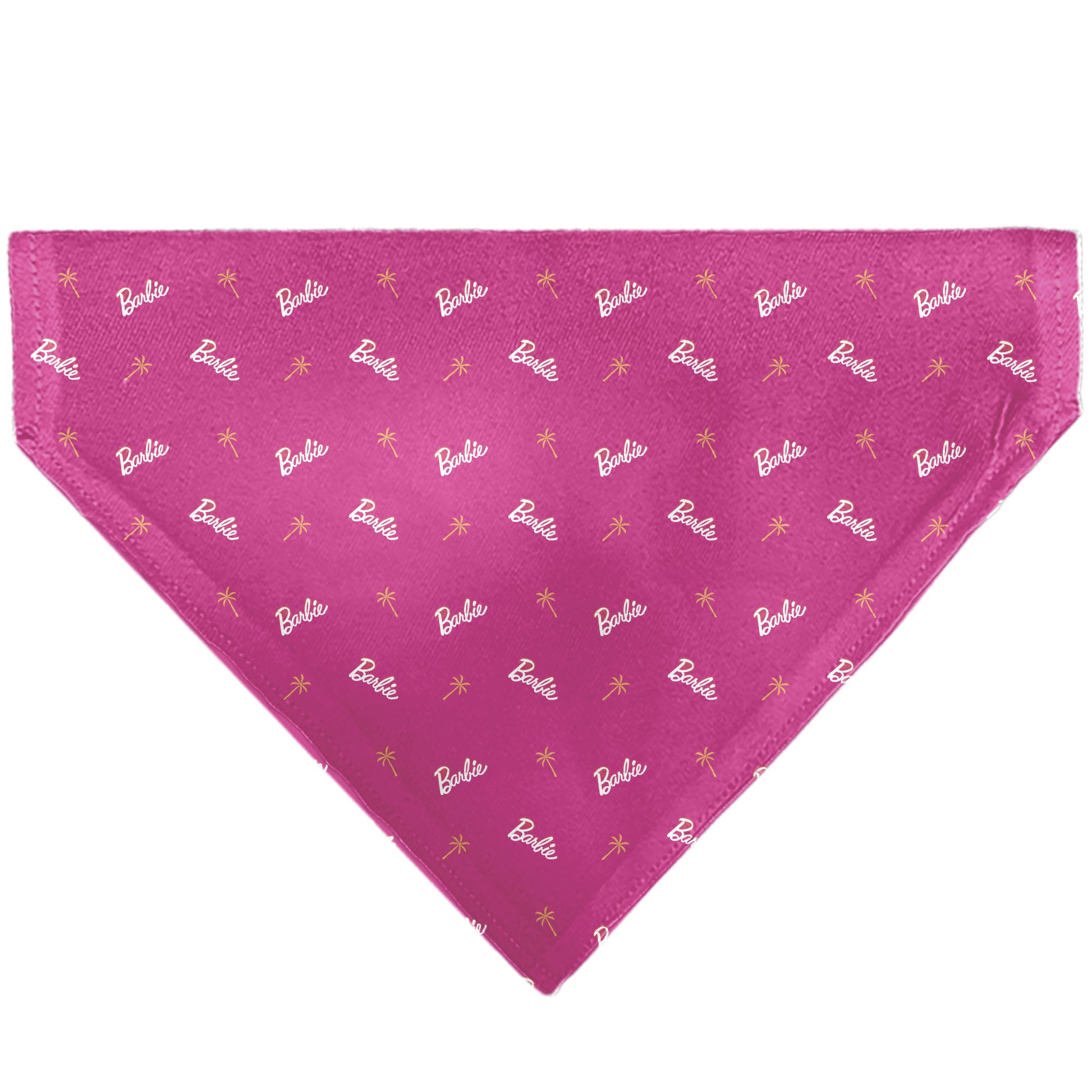 Pet Bandana - BARBIE Script and Palm Tree Icon Pink/White/Orange Pet Bandanas Barbie