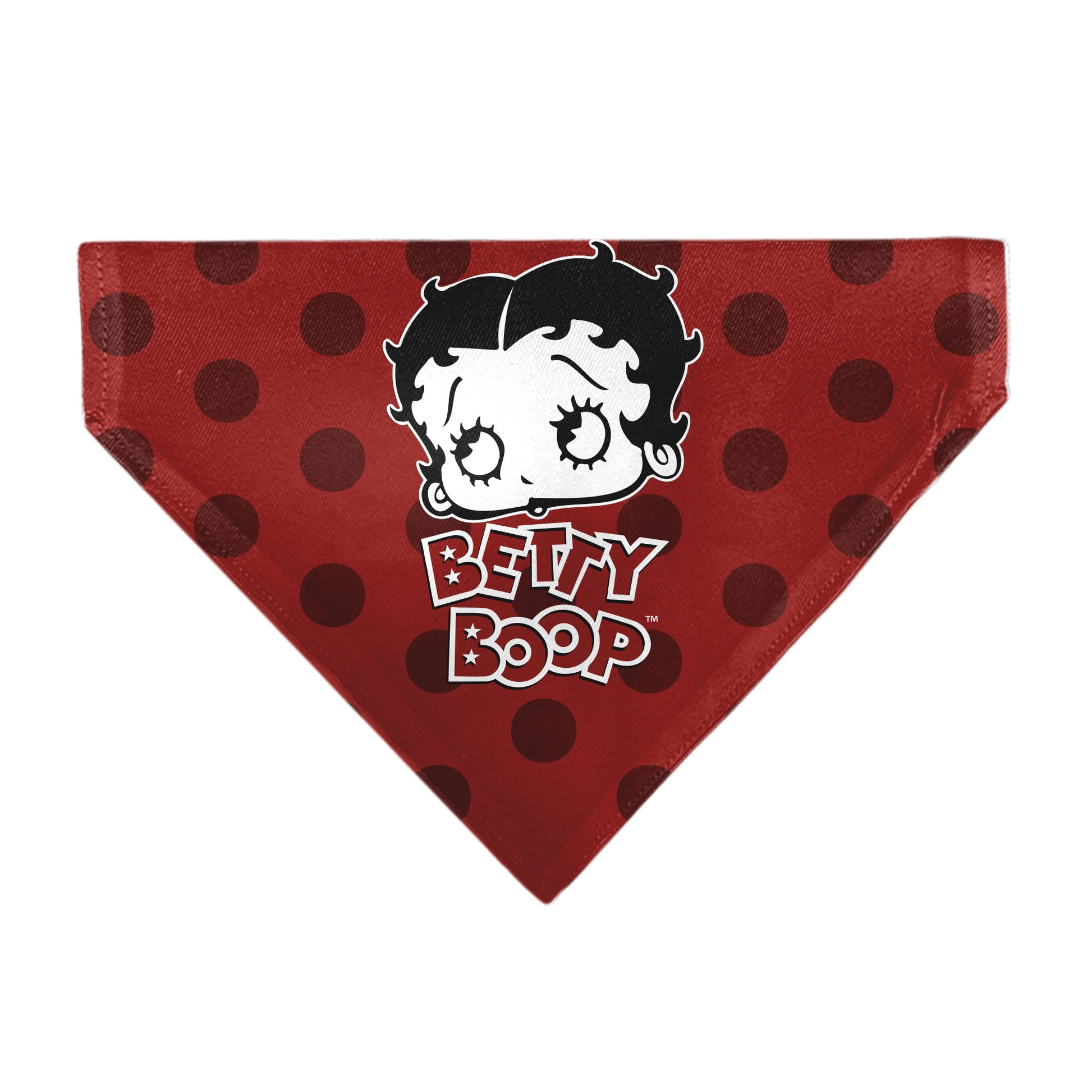 Pet Bandana - Bandana BETTY BOOP Face and Text Polka Dot Reds/Black/White Pet Bandanas Betty Boop