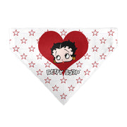 Pet Bandana - Bandana BETTY BOOP Face Heart and Text Stars White/Red Pet Bandanas Betty Boop