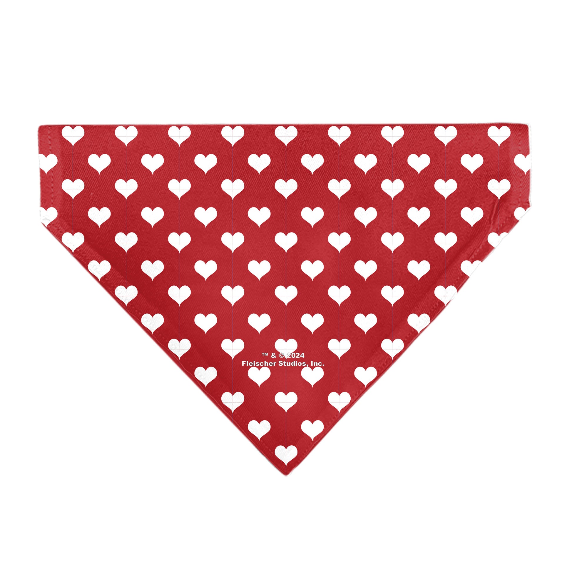 Pet Bandana - Bandana BETTY BOOP Seated Leg Kick Pose and Text Hearts Red/White Pet Bandanas Betty Boop