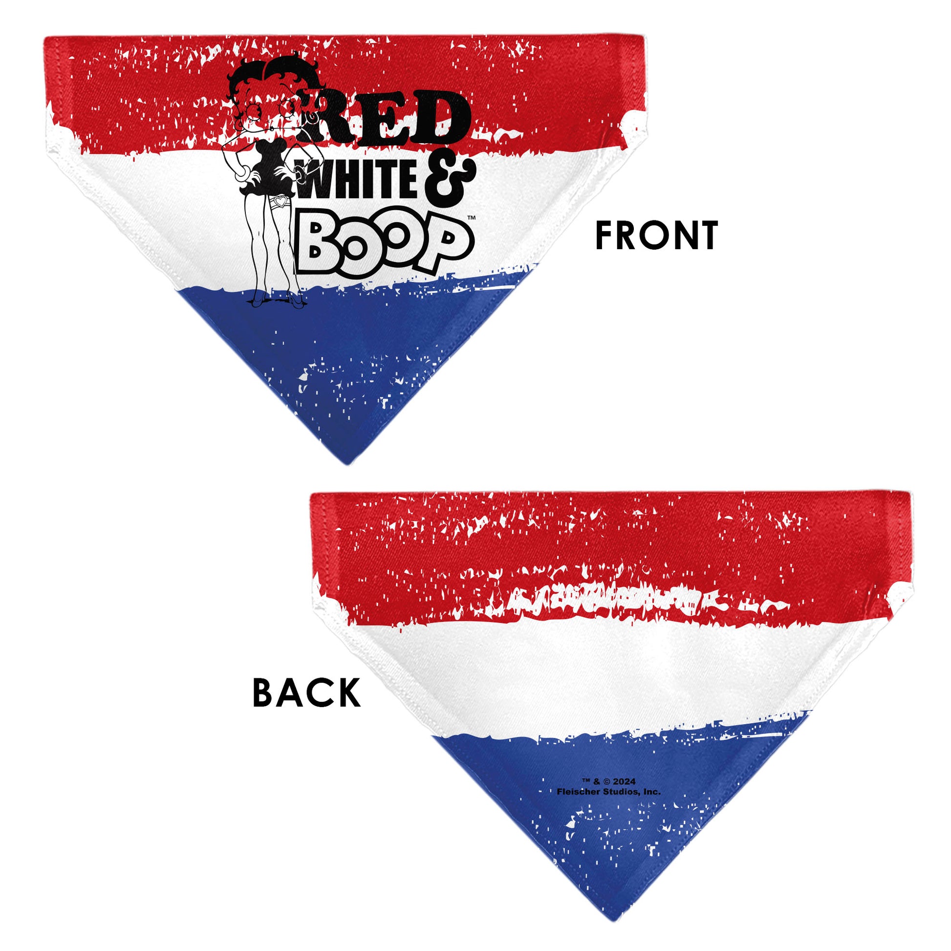 Pet Bandana - Bandana Betty Boop RED WHITE & BOOP Pose Americana Stripe Red/White/Blue/Black Pet Bandanas Betty Boop
