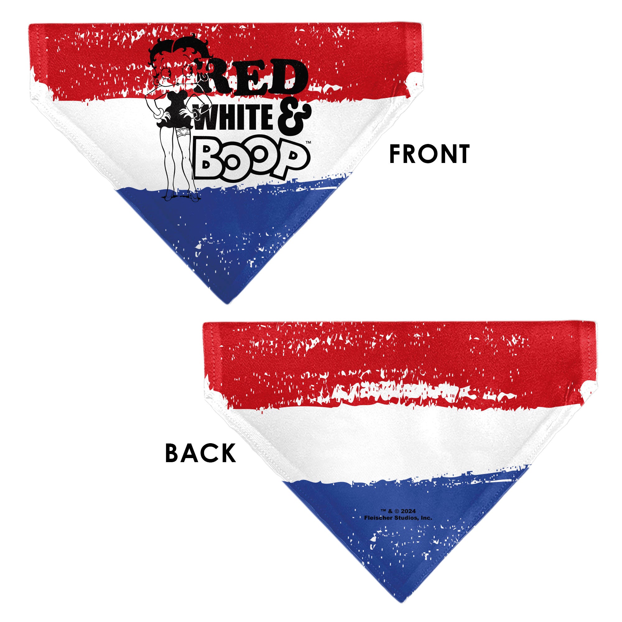 Pet Bandana - Bandana Betty Boop RED WHITE & BOOP Pose Americana Stripe Red/White/Blue/Black Pet Bandanas Betty Boop