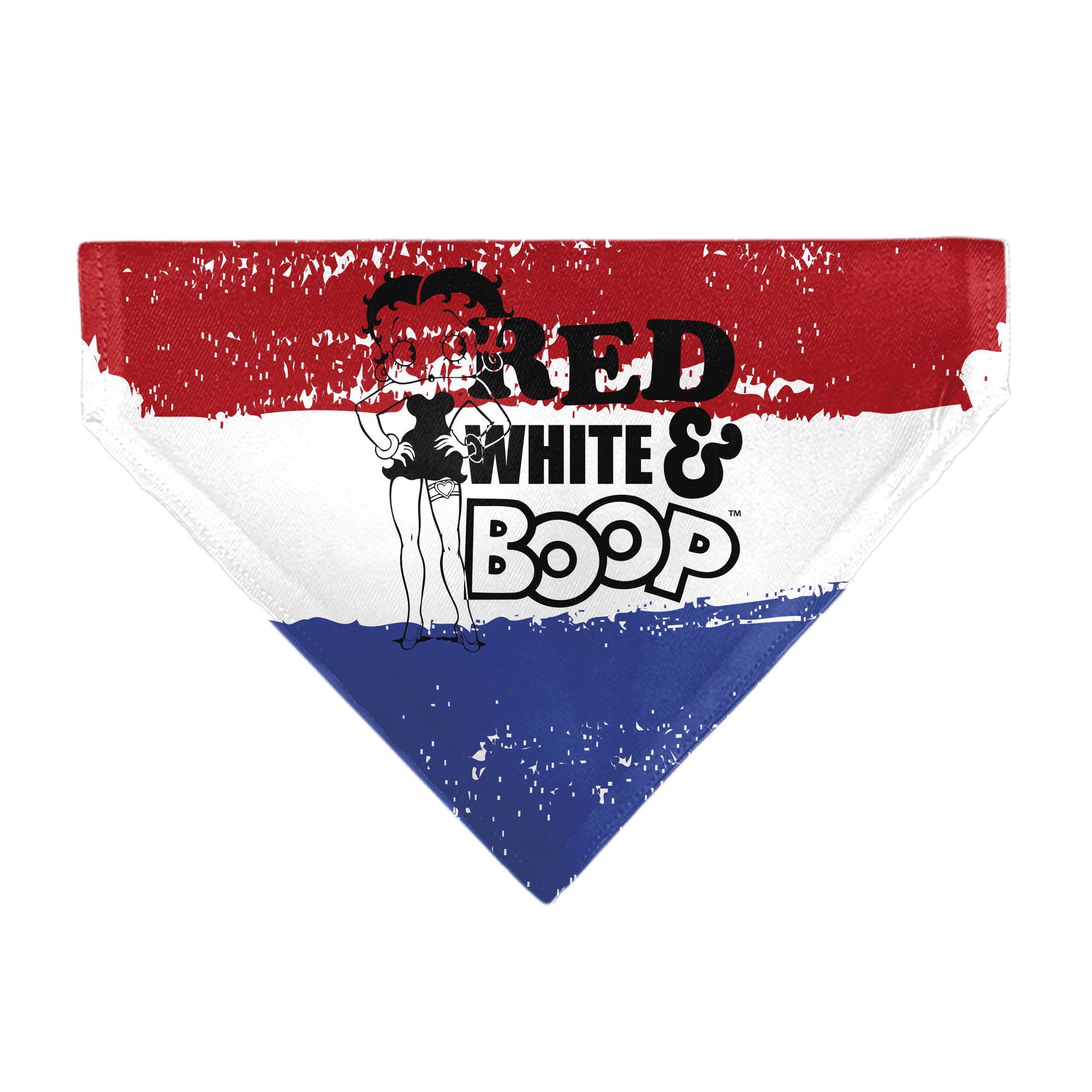 Pet Bandana - Bandana Betty Boop RED WHITE & BOOP Pose Americana Stripe Red/White/Blue/Black Pet Bandanas Betty Boop