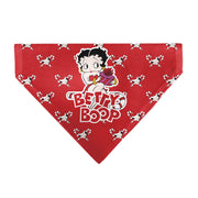 Pet Bandana - Bandana BETTY BOOP Holiday Gift Pose and Santa Betty Winking Icon Red Pet Bandanas Betty Boop