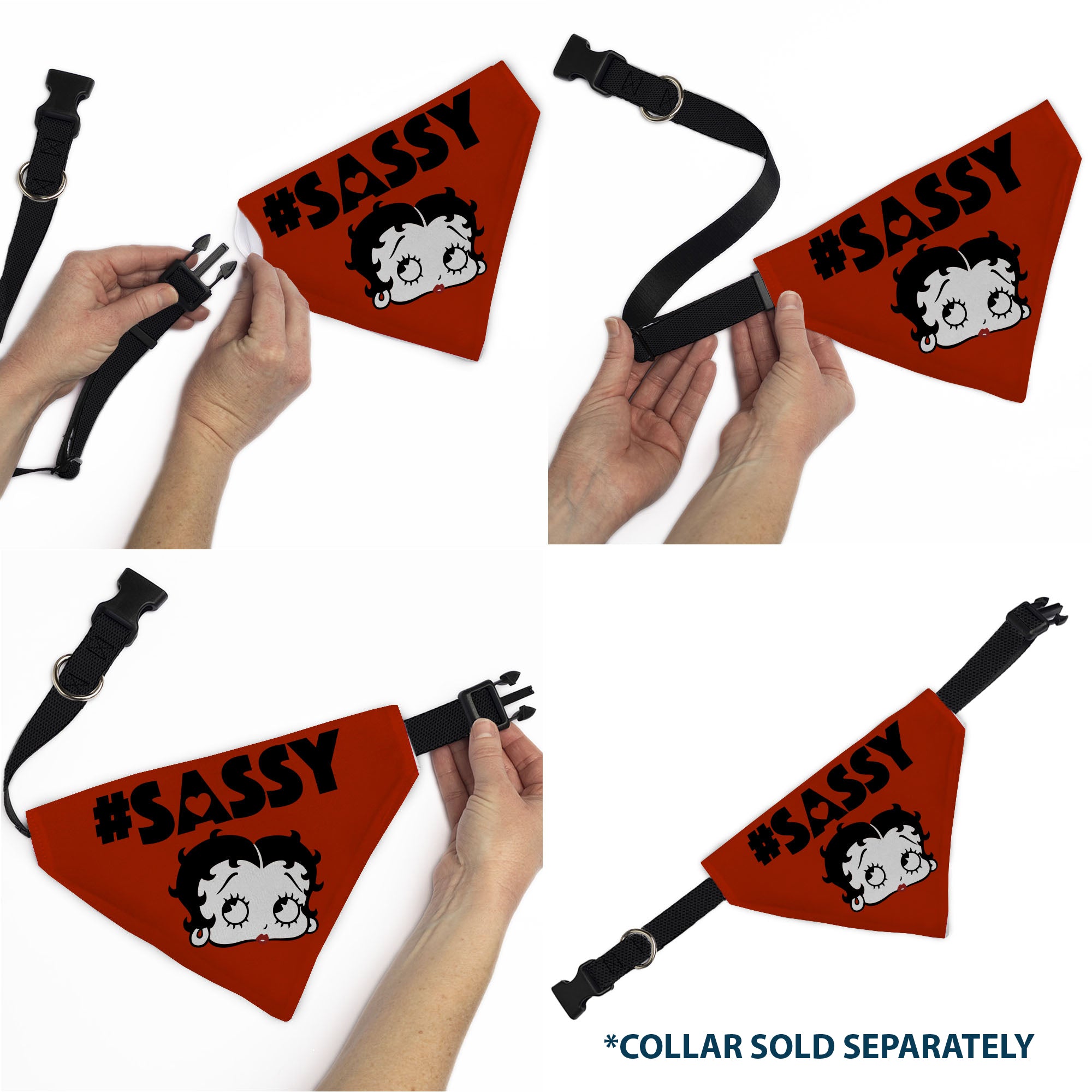 Pet Bandana - Betty Boop #SASSY Face Red/Black Pet Bandanas Betty Boop