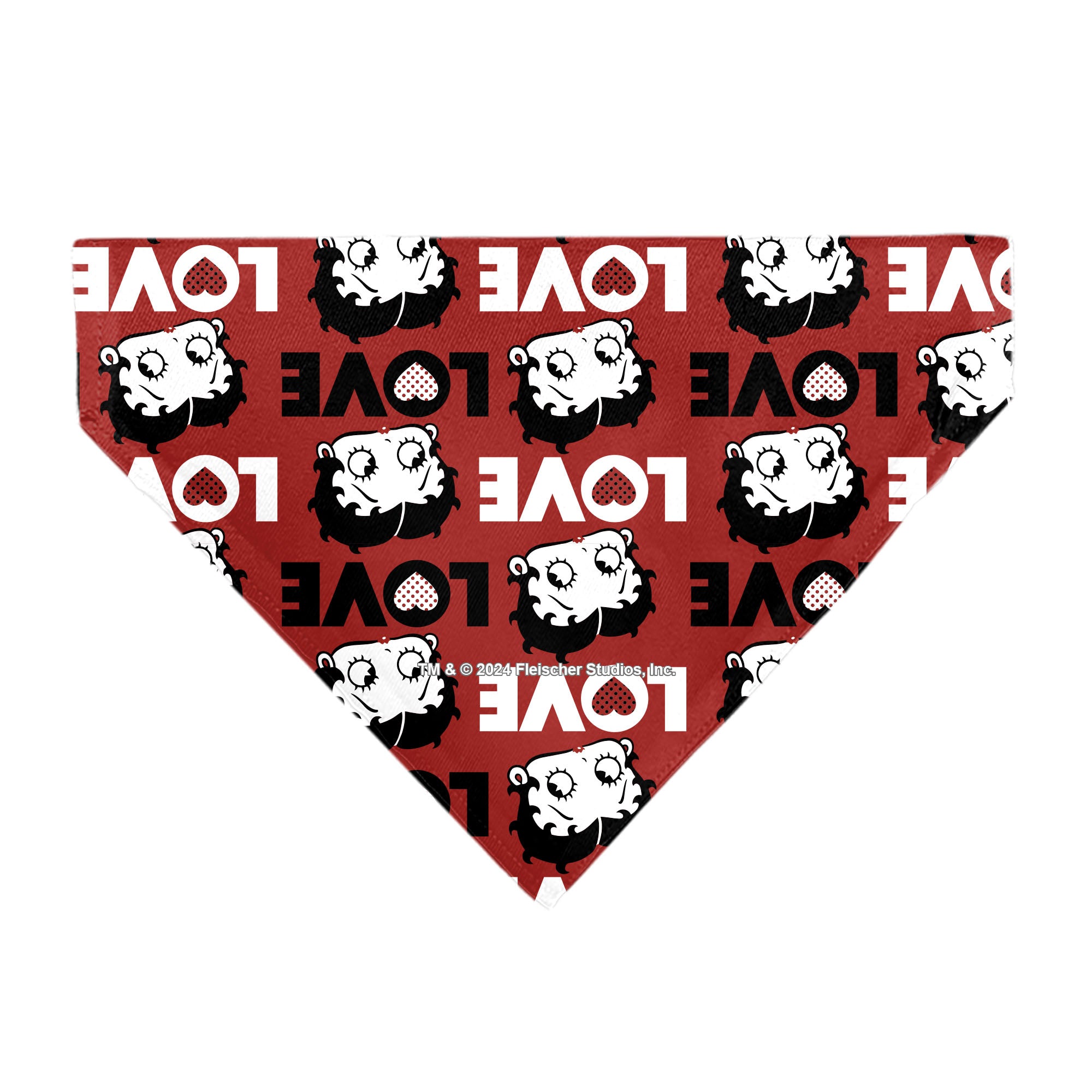 Pet Bandana - Betty Boop LOVE Text and Face Red/Black/White Pet Bandanas Betty Boop