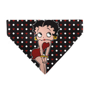 Pet Bandana - Betty Boop Hands on Knees Pose Heart Polka Dot Black/Red/White Pet Bandanas Betty Boop
