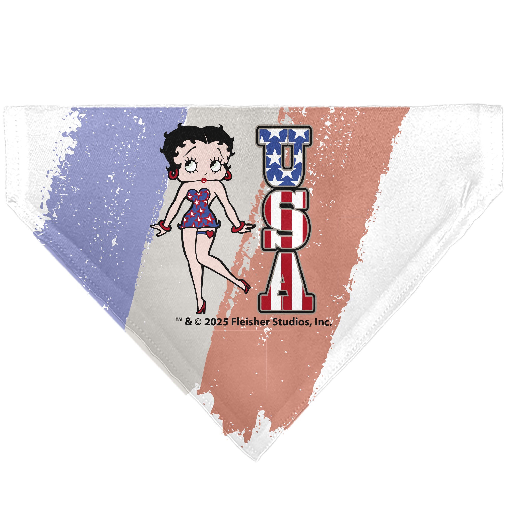 Pet Bandana - Betty Boop USA Stars and Stripes Pose White/Red/Blue Pet Bandanas Betty Boop