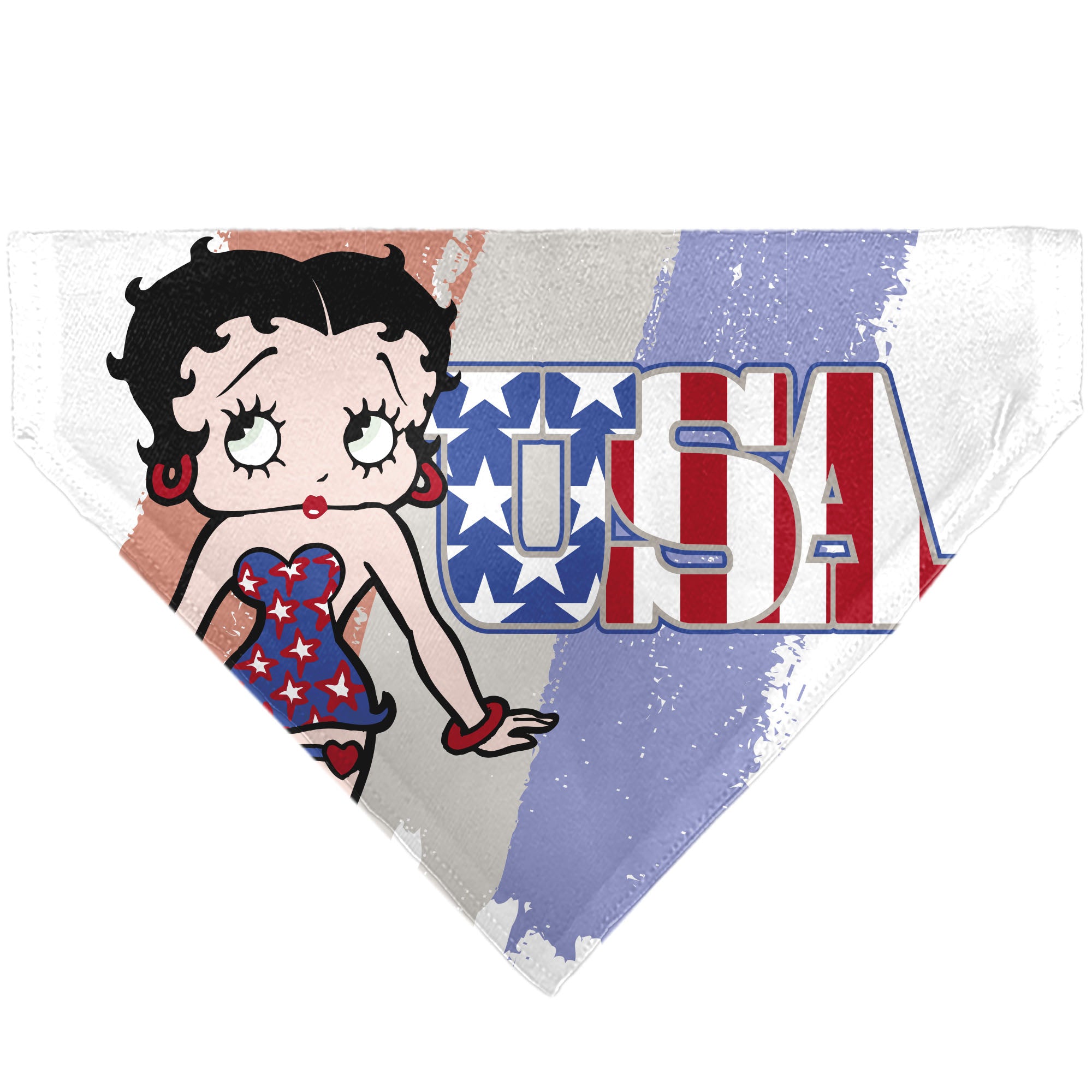 Pet Bandana - Betty Boop USA Stars and Stripes Pose White/Red/Blue Pet Bandanas Betty Boop