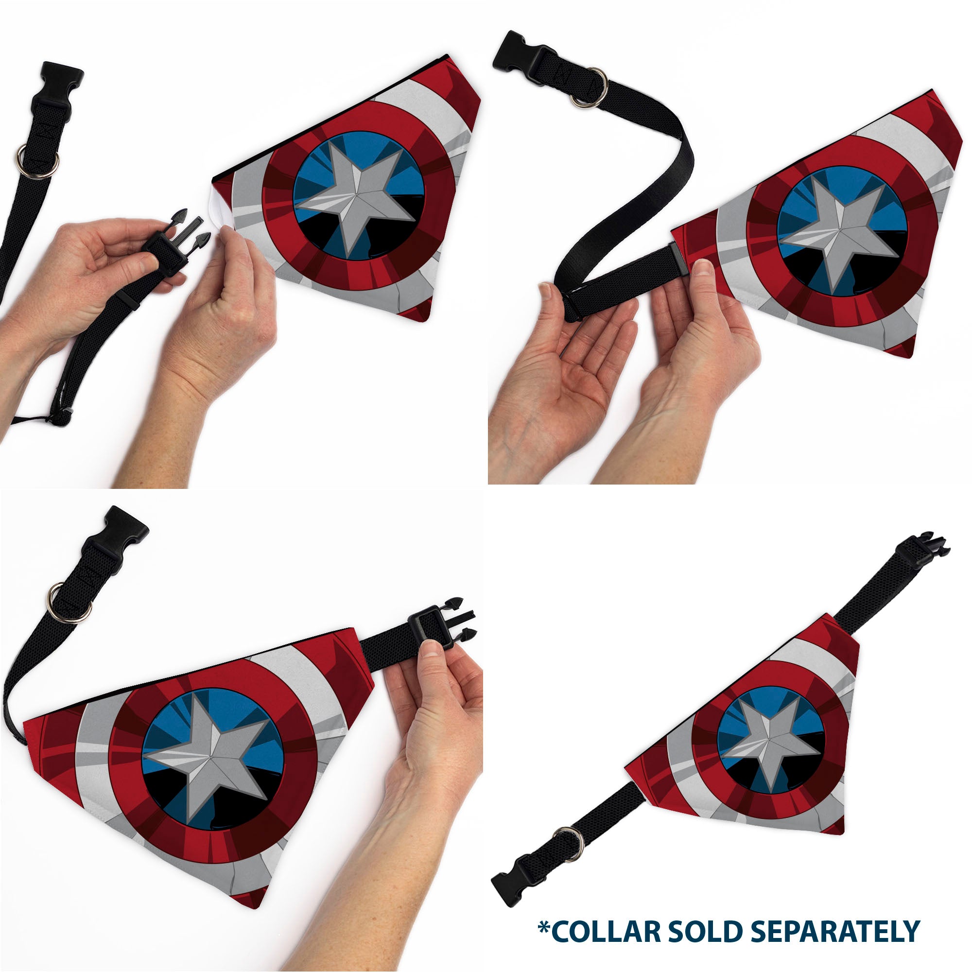 Pet Bandana - Captain America Shield Red/White/Blue Pet Bandanas Marvel Comics