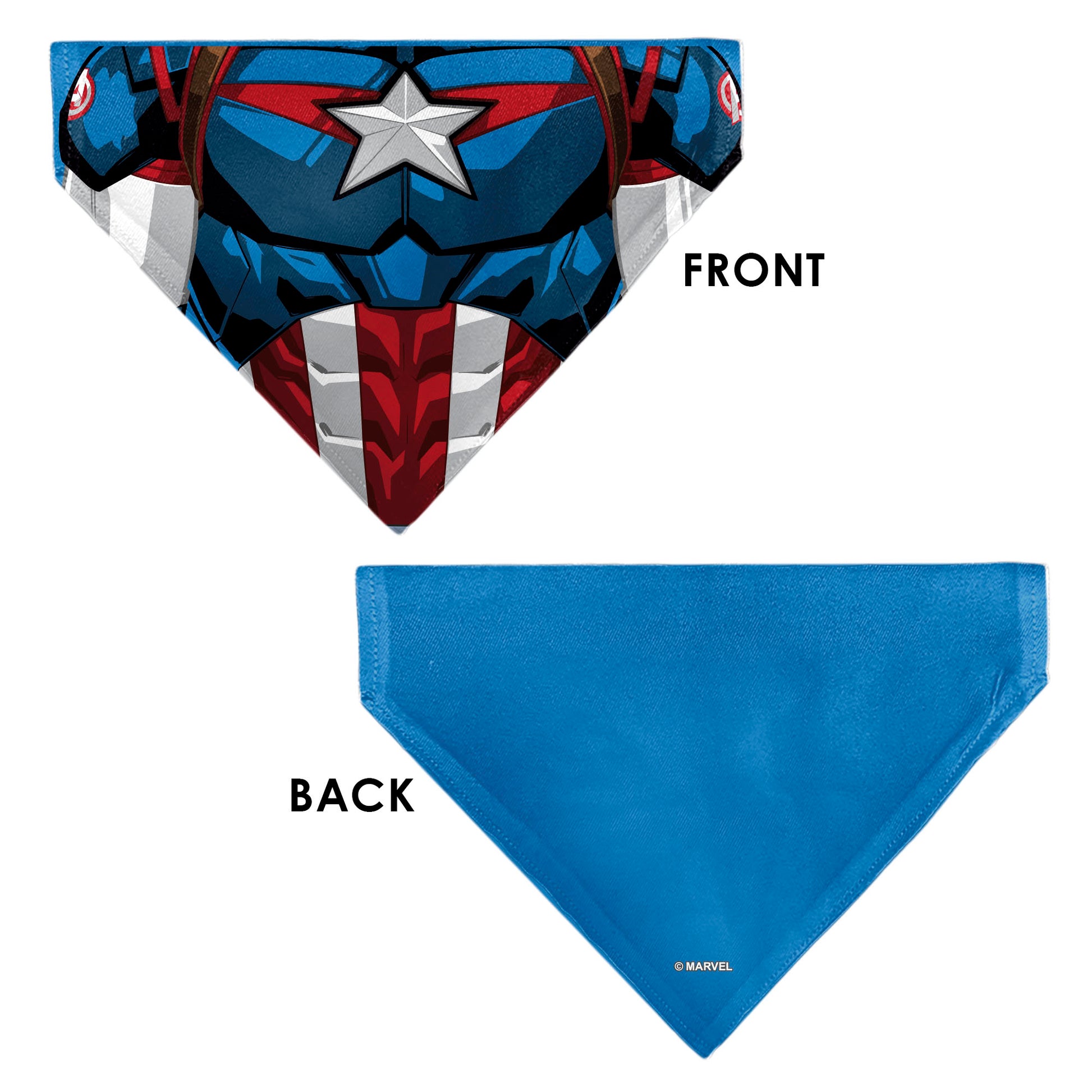 Pet Bandana - Captain America Suit Chest Detail Blue/Red/White Pet Bandanas Marvel Comics