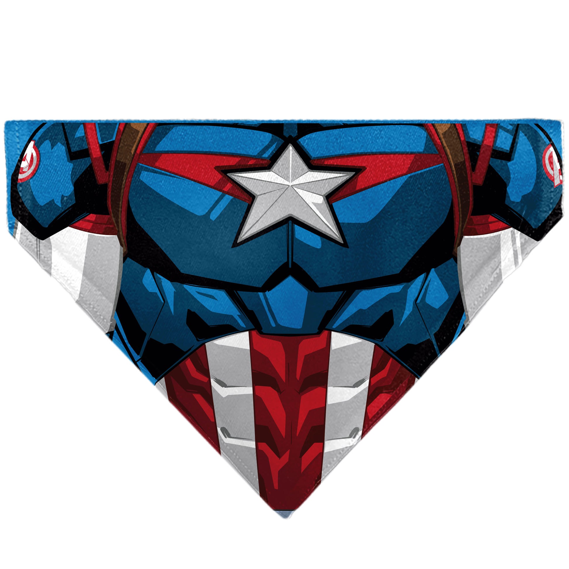 Pet Bandana - Captain America Suit Chest Detail Blue/Red/White Pet Bandanas Marvel Comics
