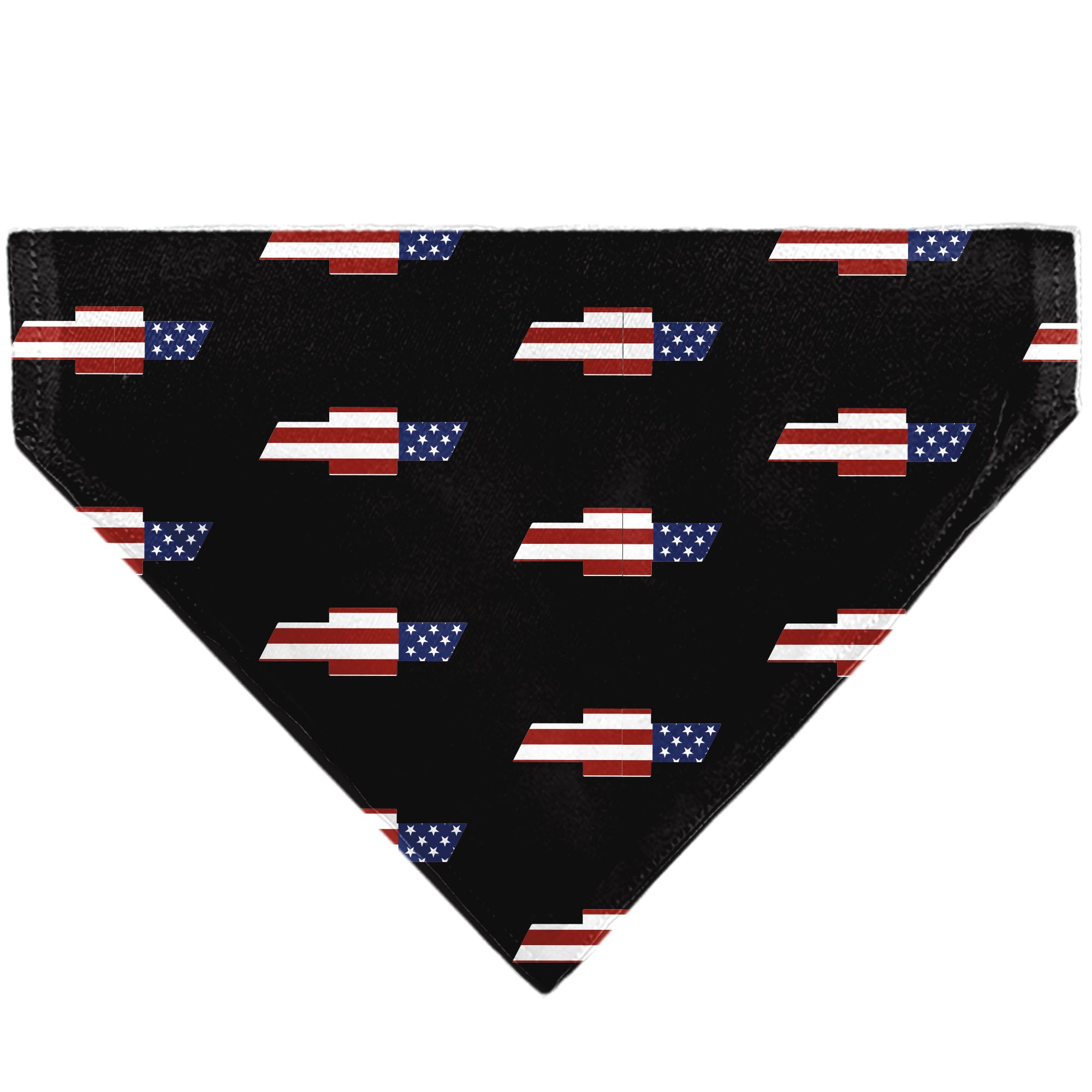 Pet Bandana - CHEVROLET Script and Americana Bowtie Repeat Black Pet Bandanas Chevy