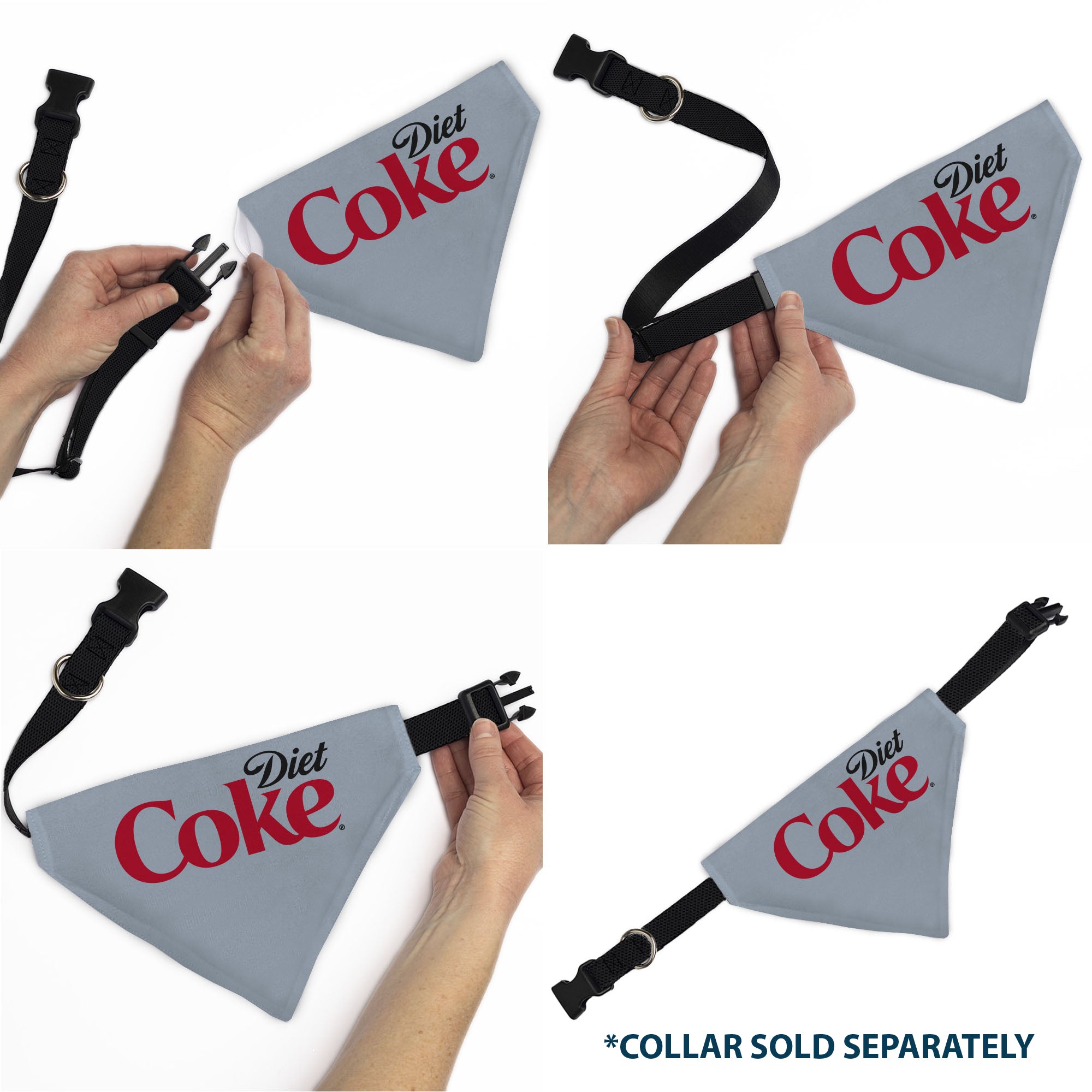 Pet Bandana - DIET COKE Logo Gray/Black/Red Pet Bandanas Coca-Cola