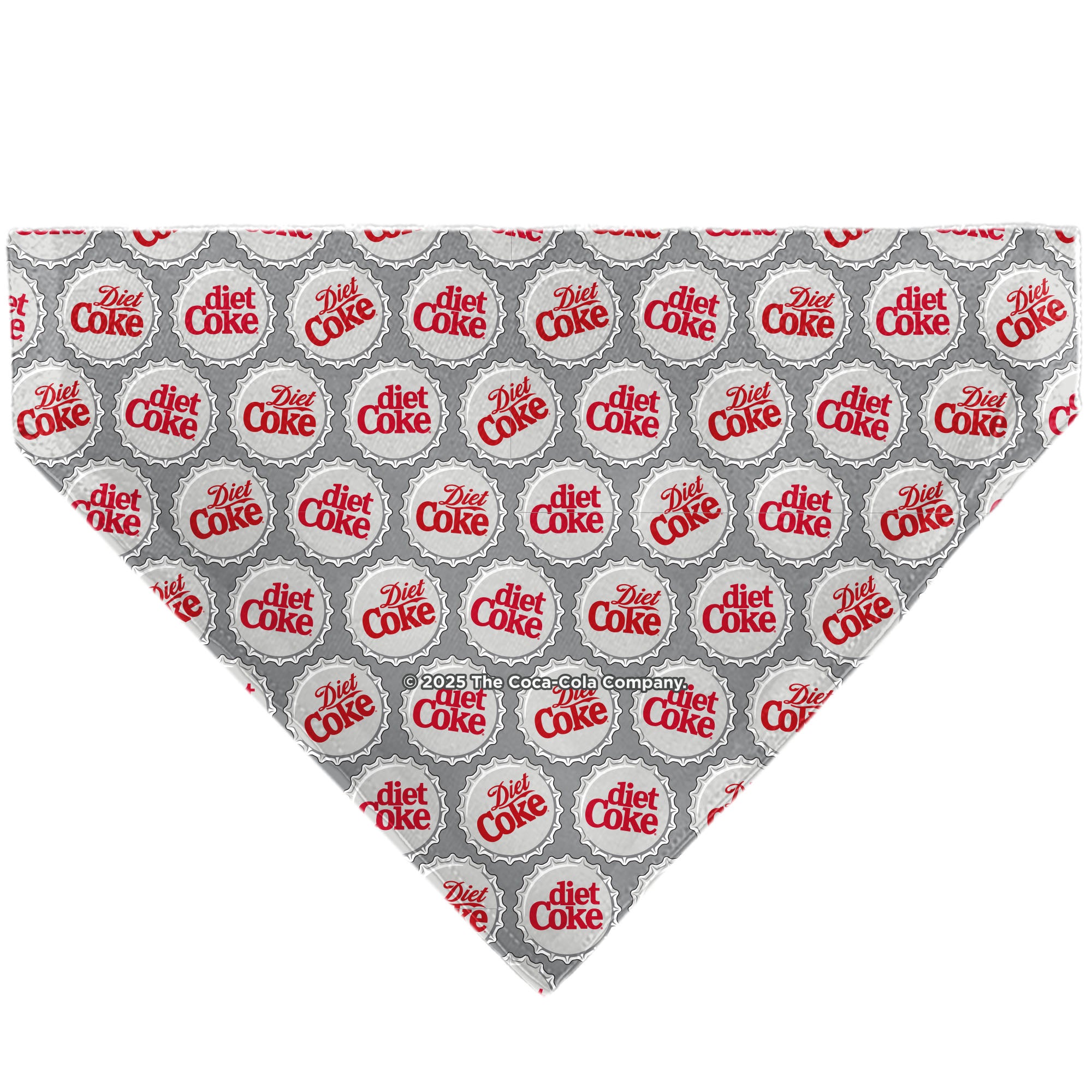 Pet Bandana - DIET COKE Bottle Caps Scattered Grays/White/Red Pet Bandanas Coca-Cola