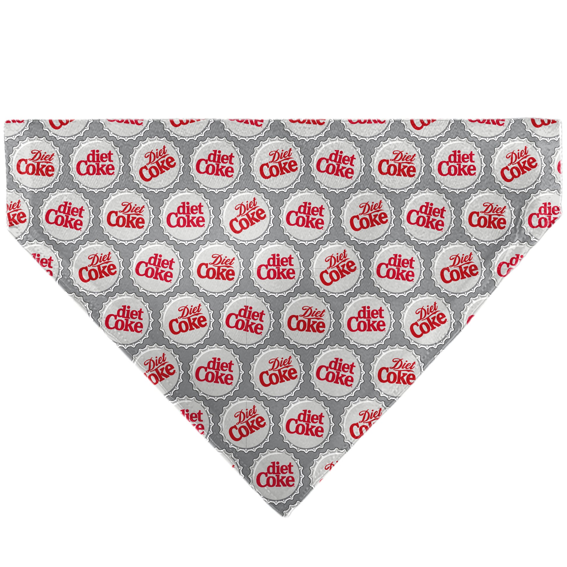 Pet Bandana - DIET COKE Bottle Caps Scattered Grays/White/Red Pet Bandanas Coca-Cola