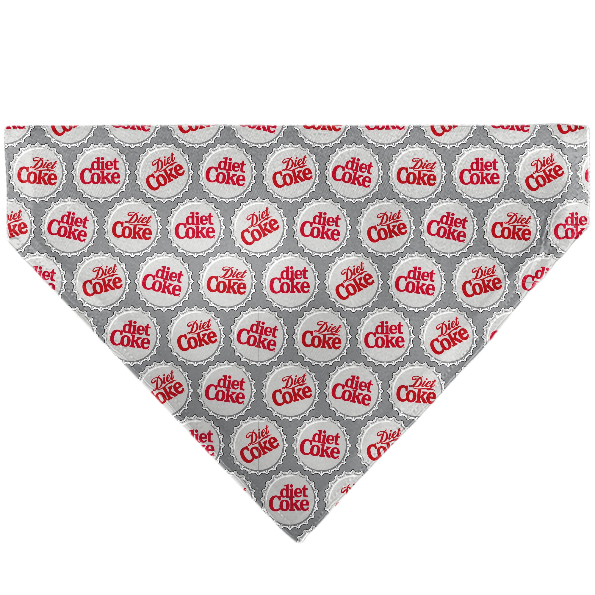Pet Bandana - DIET COKE Bottle Caps Scattered Grays/White/Red Pet Bandanas Coca-Cola