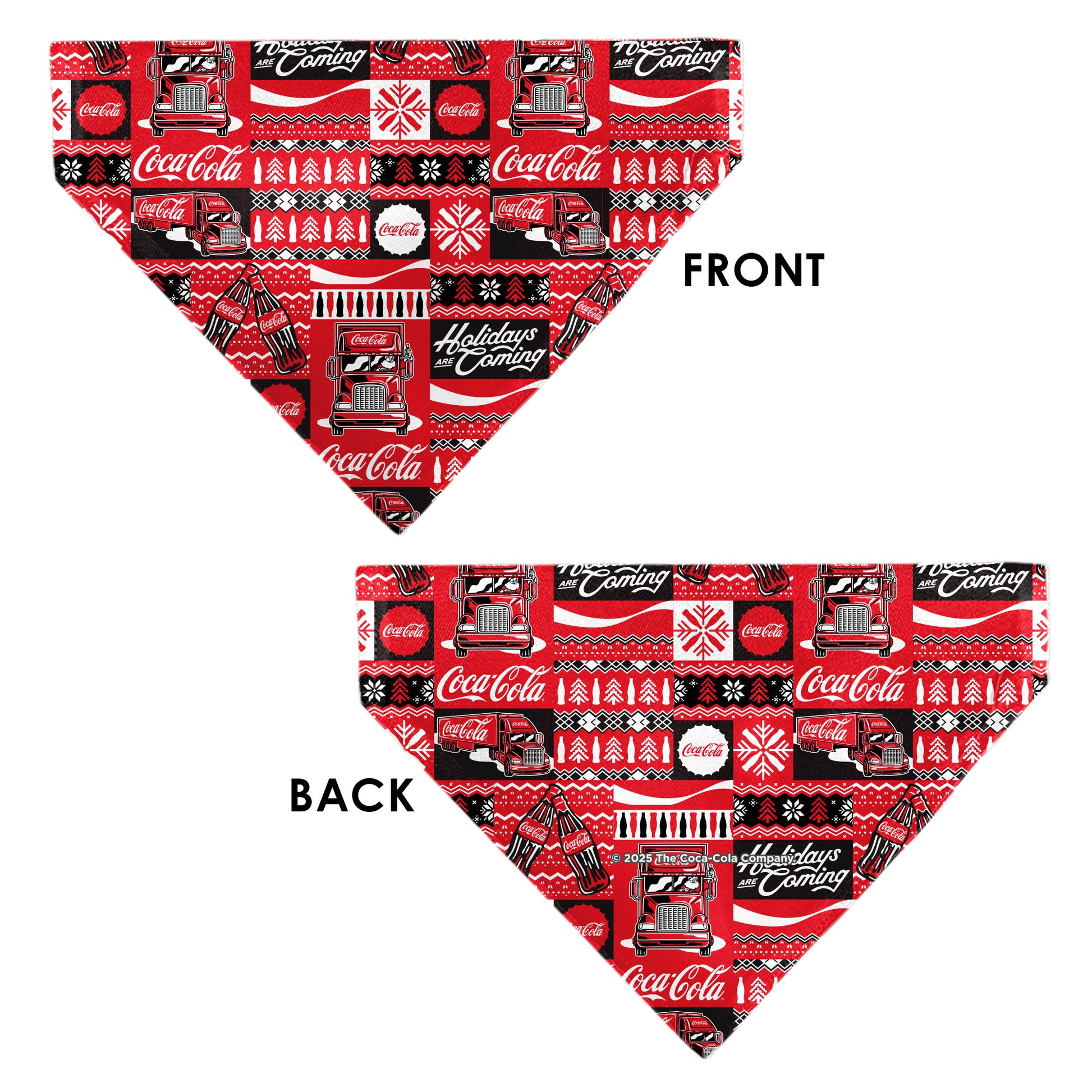 Pet Bandana - Coca-Cola Holiday Sweater Collage Red/Black/White Pet Bandanas Coca-Cola