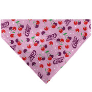 Pet Bandana - CHERRY COKE Cherries and Logo Scattered Pink Pet Bandanas Coca-Cola
