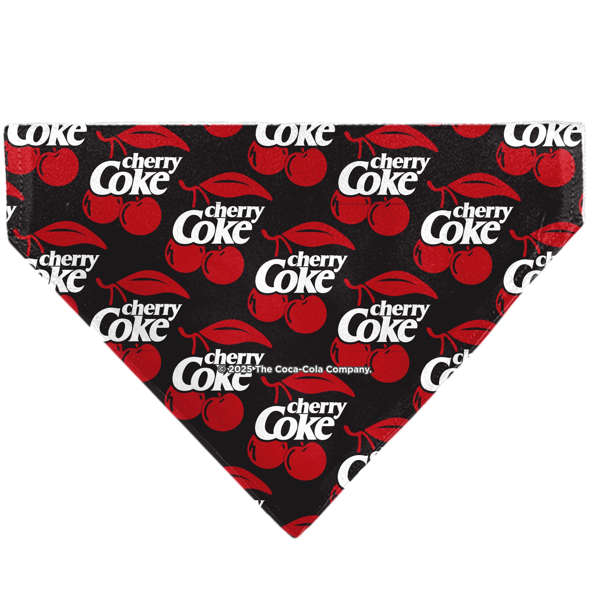Pet Bandana - CHERRY COKE and Cherries Logo Collage Black/Red/White Pet Bandanas Coca-Cola