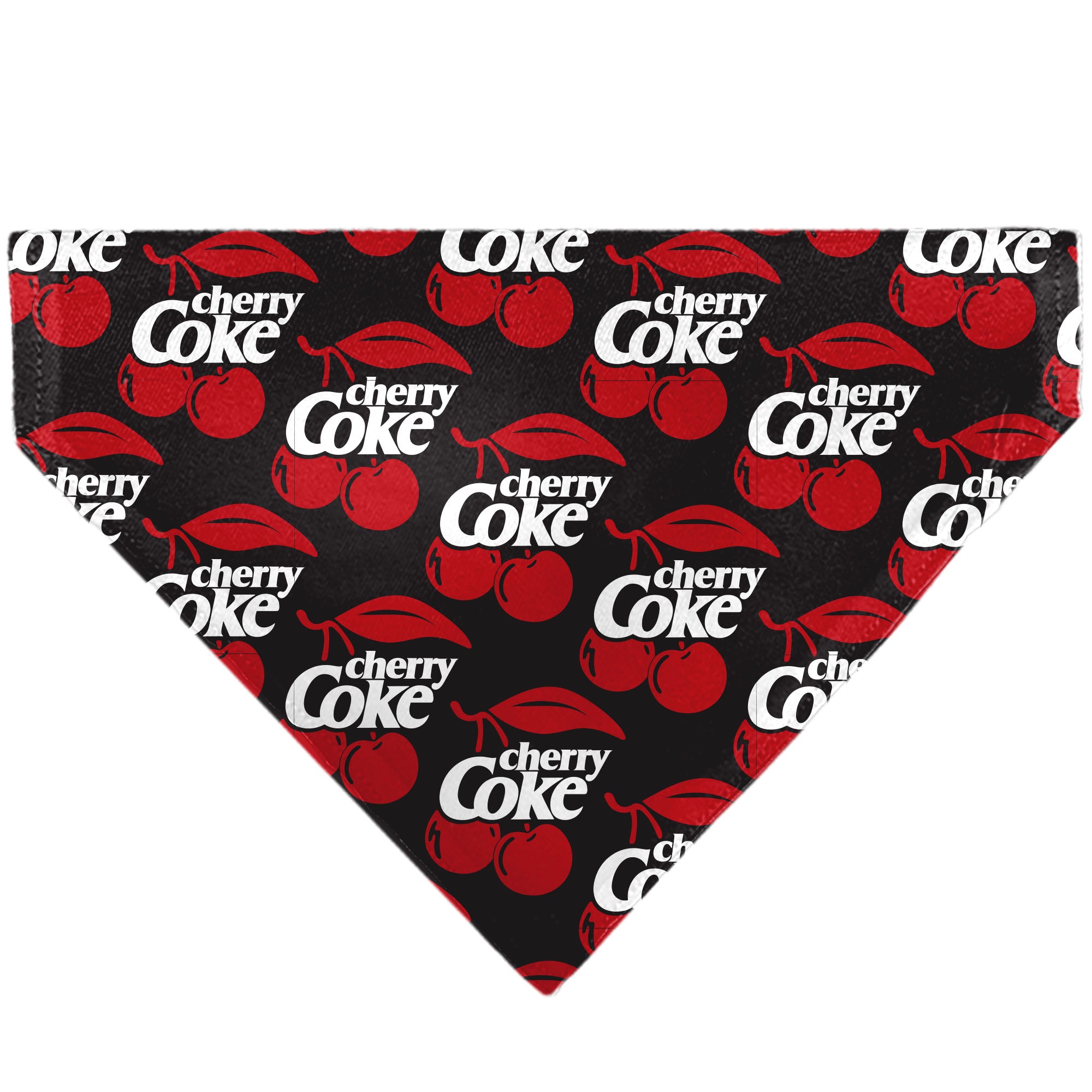Pet Bandana - CHERRY COKE and Cherries Logo Collage Black/Red/White Pet Bandanas Coca-Cola