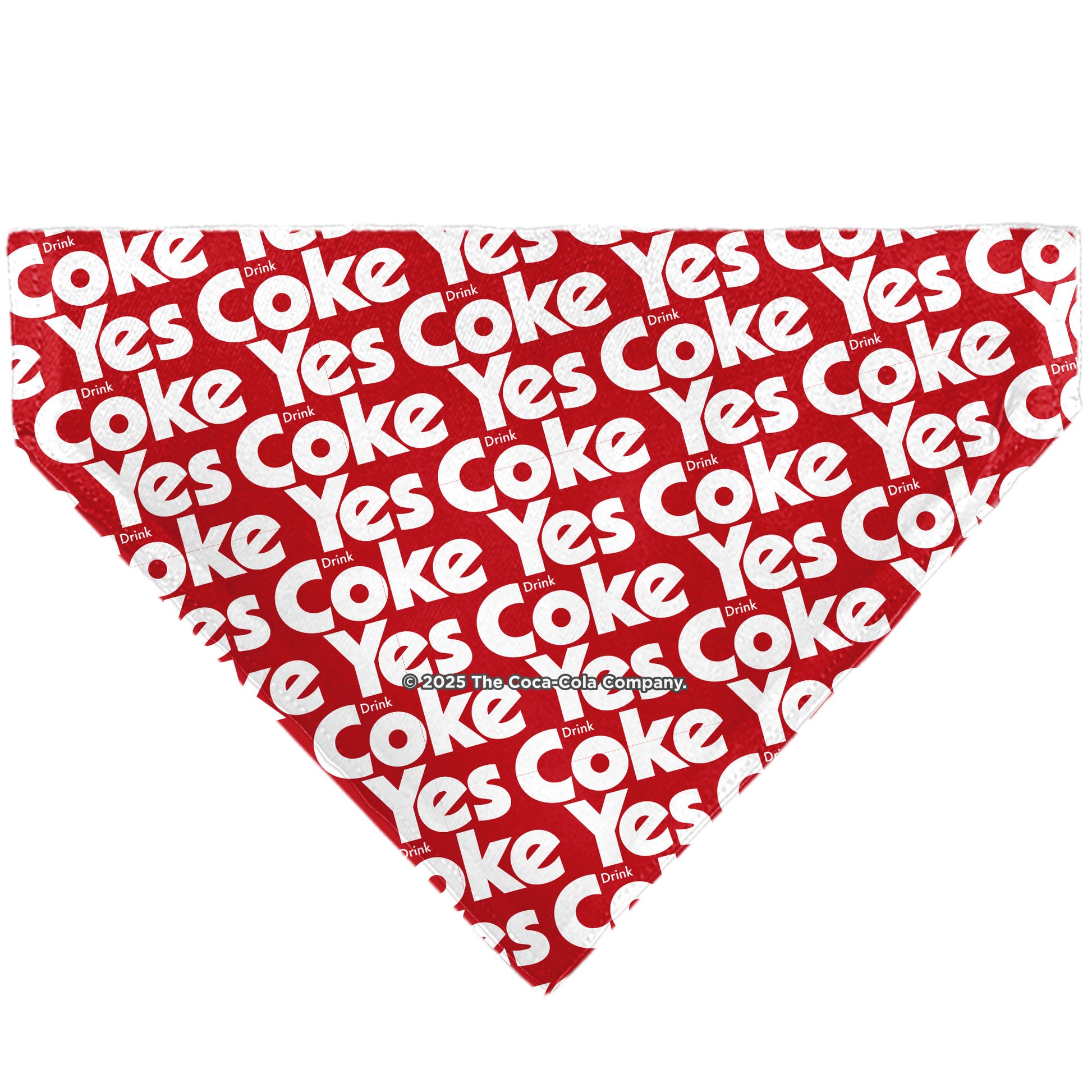 Pet Bandana - Coca-Cola YES COKE YES Text Collage Red/White Pet Bandanas Coca-Cola