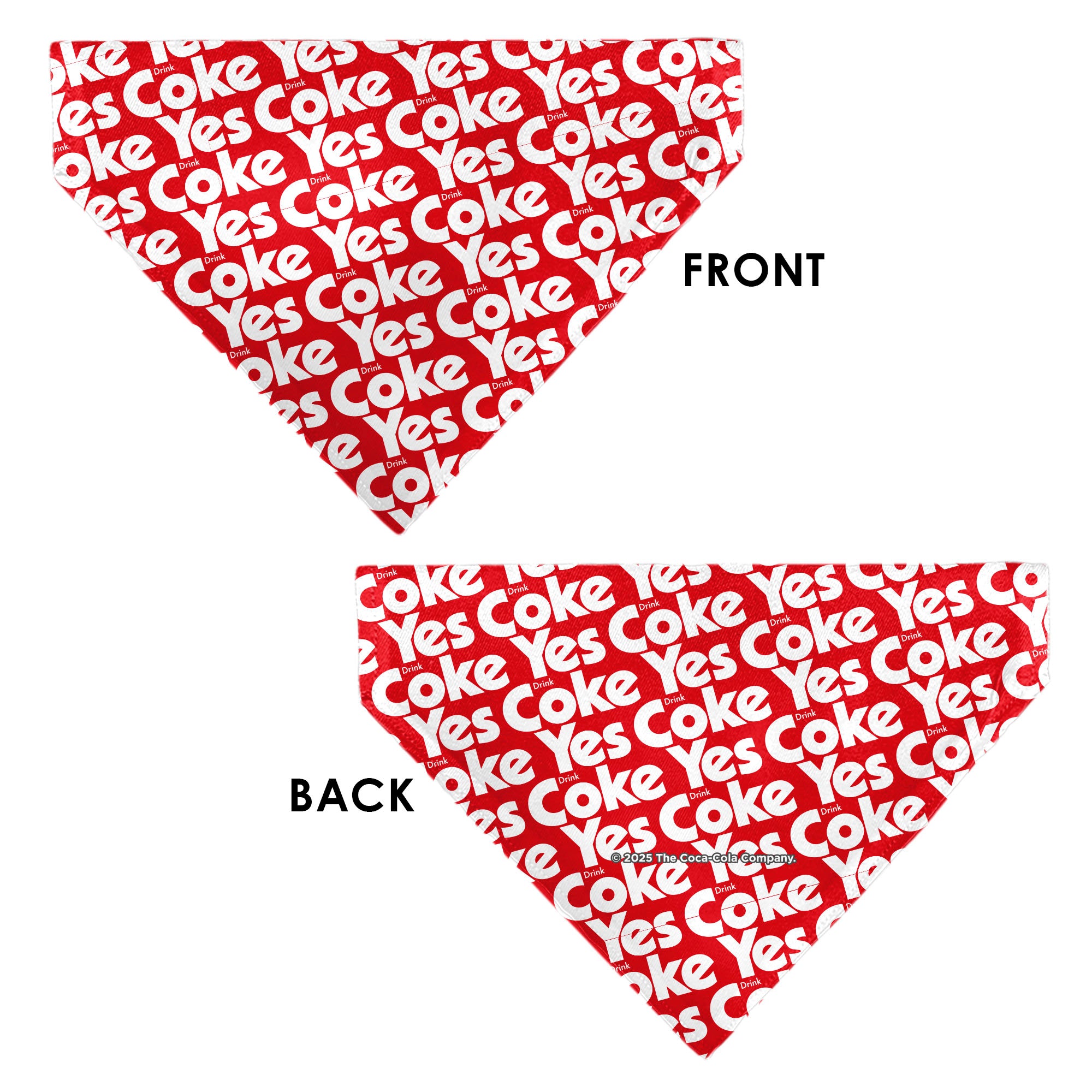 Pet Bandana - Coca-Cola YES COKE YES Text Collage Red/White Pet Bandanas Coca-Cola