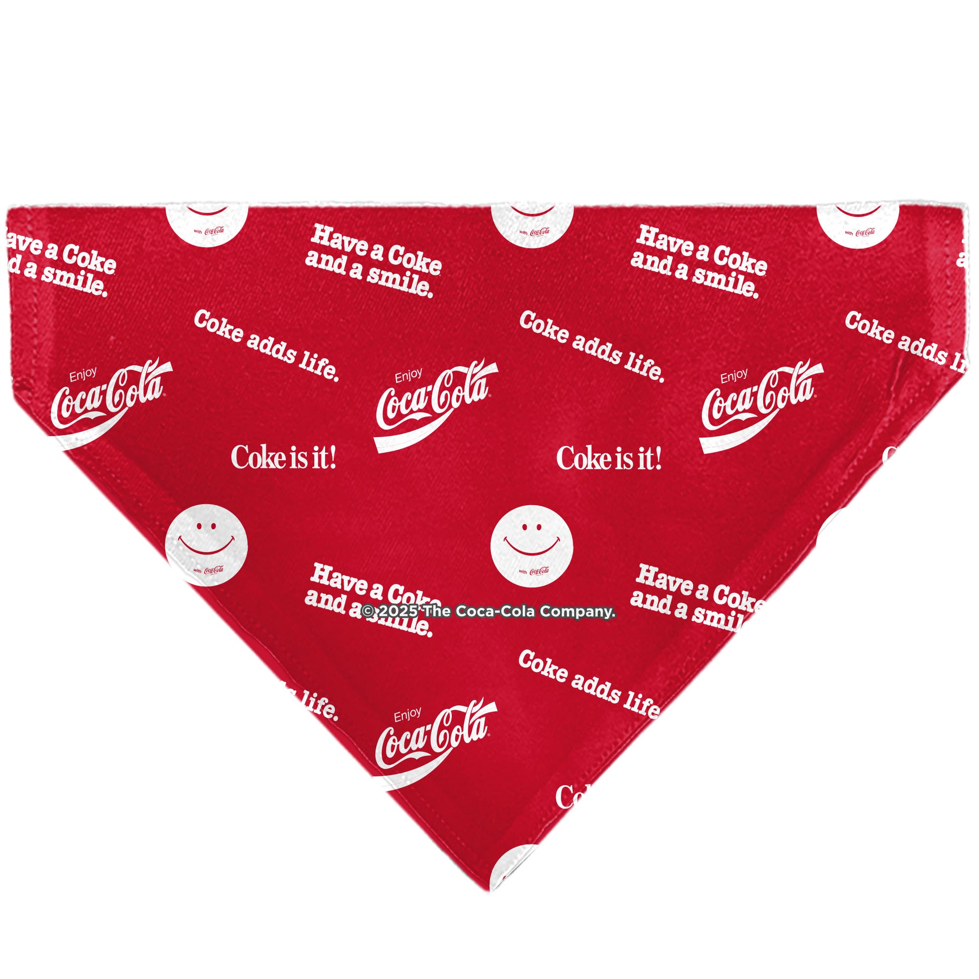 Pet Bandana - COCA-COLA Coke Quotes Scattered Red/White Pet Bandanas Coca-Cola