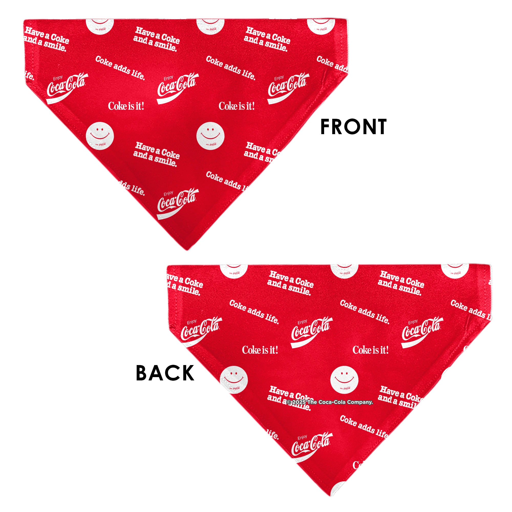Pet Bandana - COCA-COLA Coke Quotes Scattered Red/White Pet Bandanas Coca-Cola