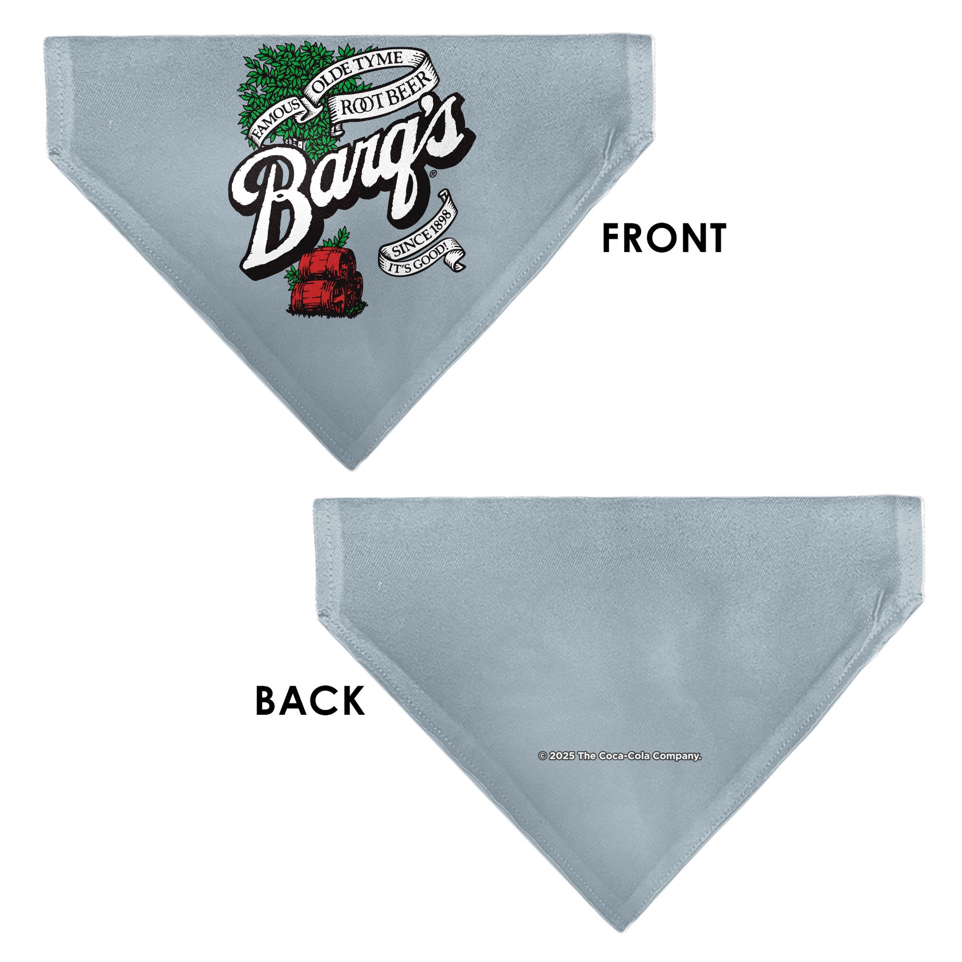 Pet Bandana - BARQ'S OLD TYME ROOT BEER Barrels Logo Gray Pet Bandanas Coca-Cola