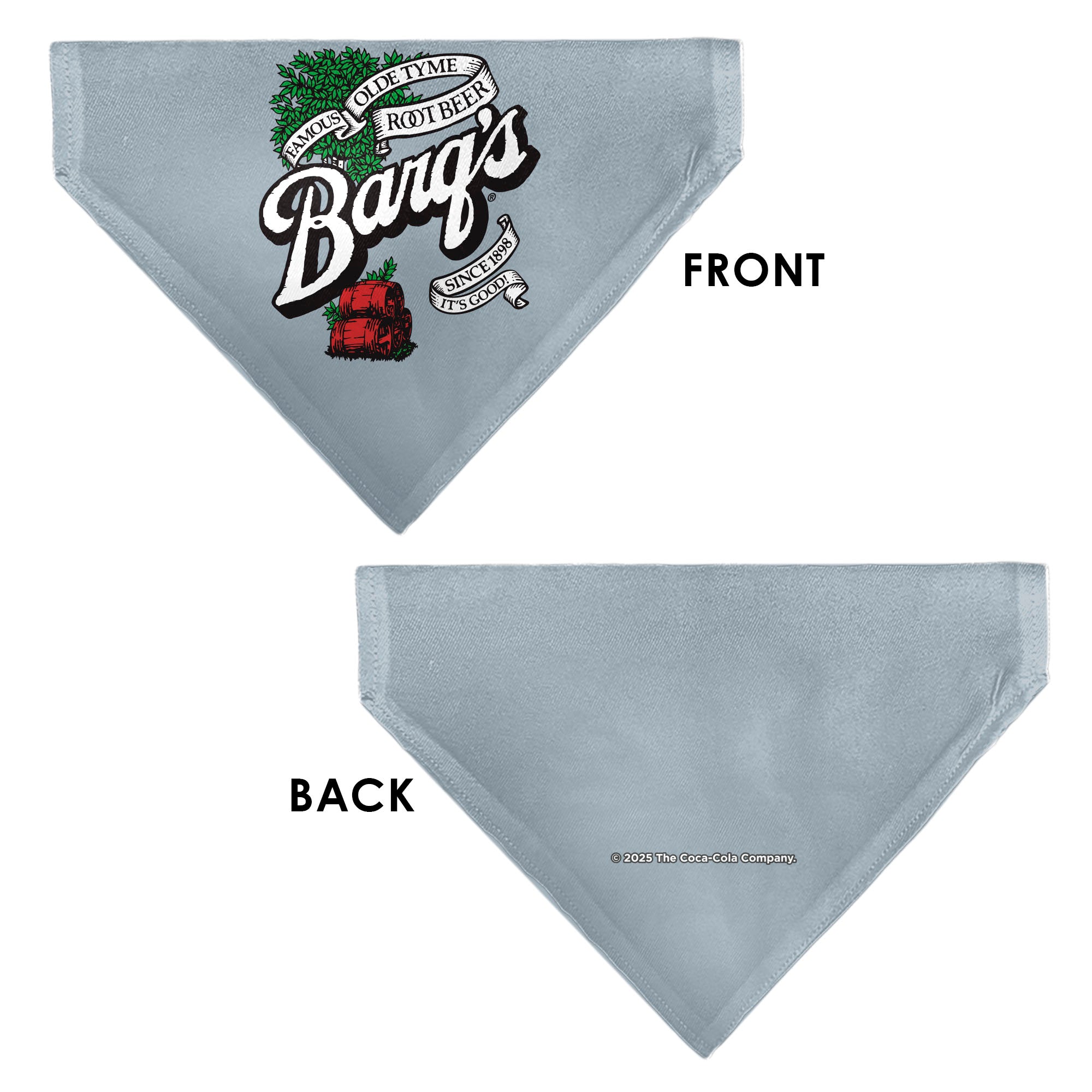 Pet Bandana - BARQ'S OLD TYME ROOT BEER Barrels Logo Gray Pet Bandanas Coca-Cola