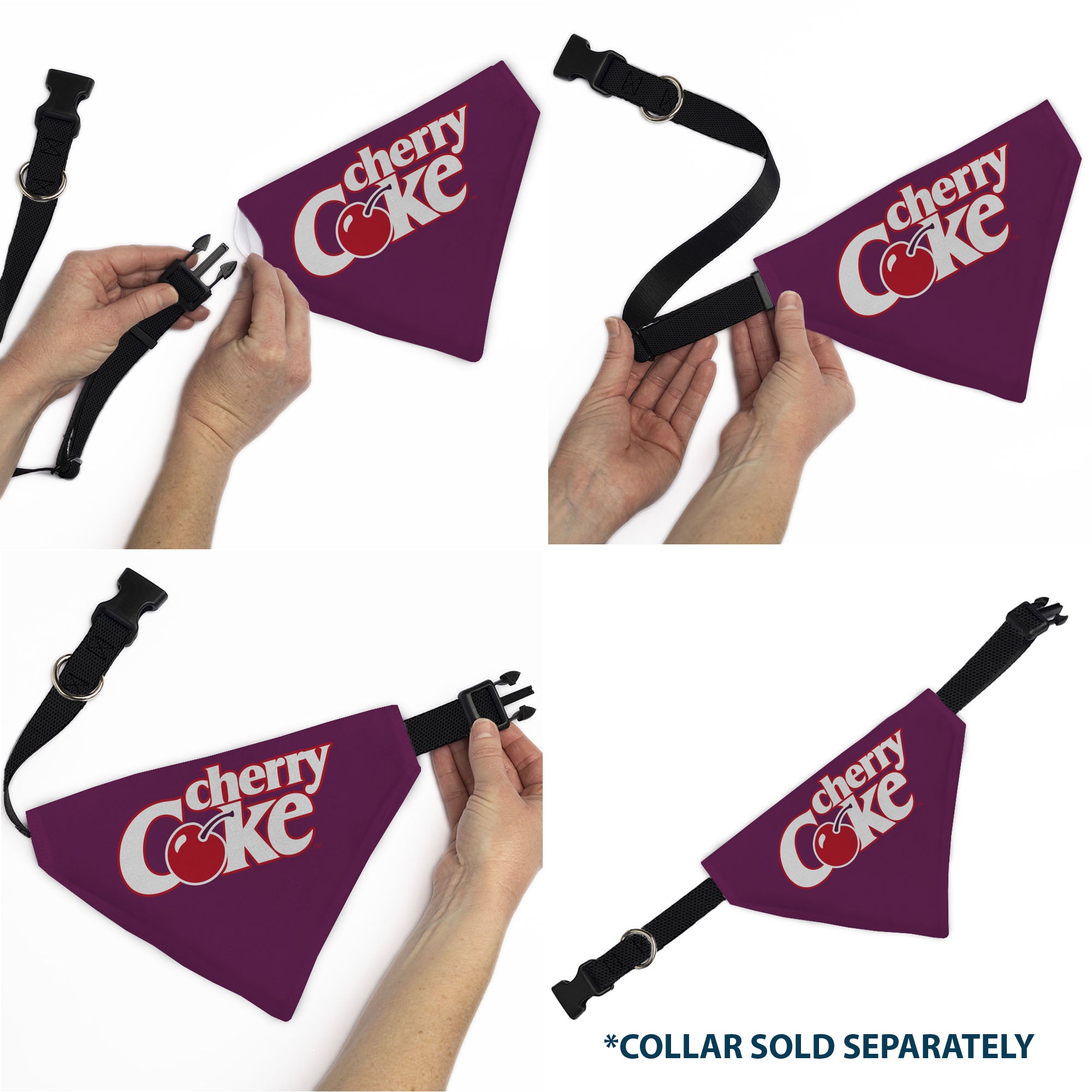 Pet Bandana - CHERRY COKE Cherry Logo Burgundy/Red/White Pet Bandanas Coca-Cola