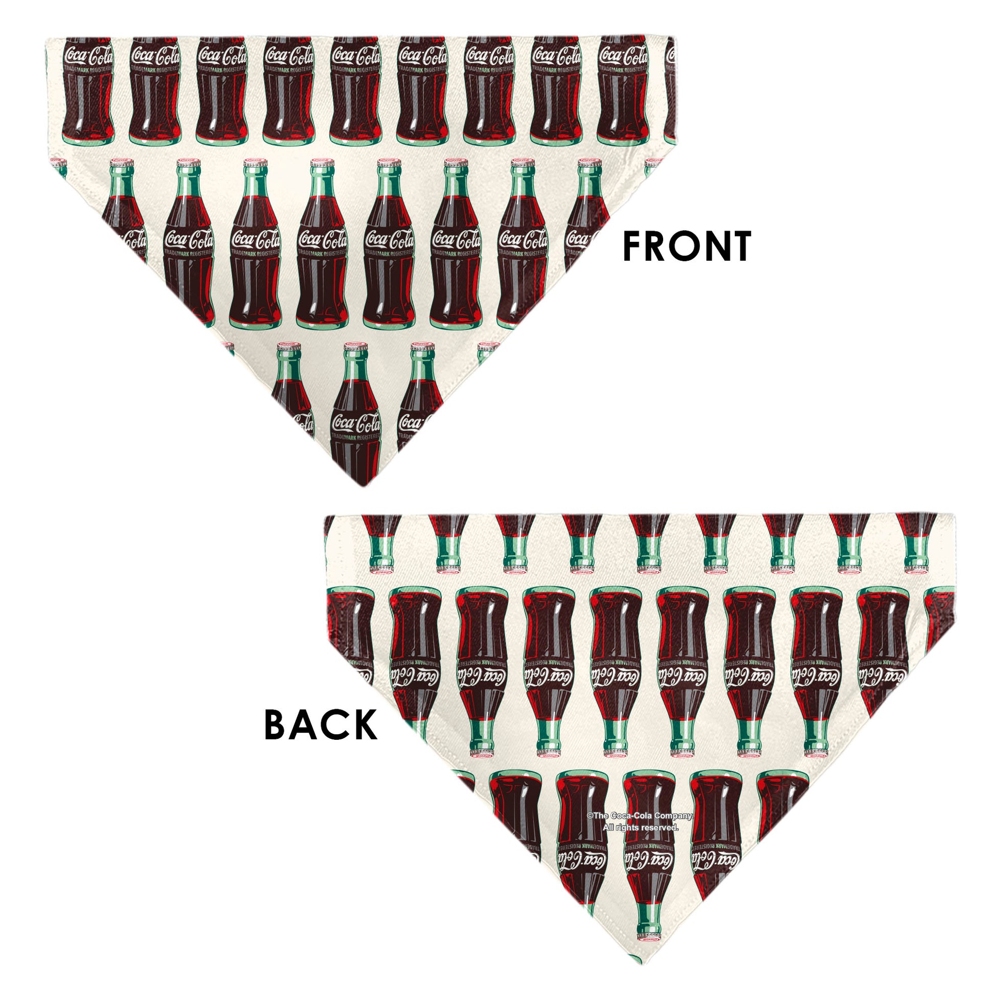 Pet Bandana - Coca-Cola Glass Bottles Collage White Pet Bandanas Coca-Cola