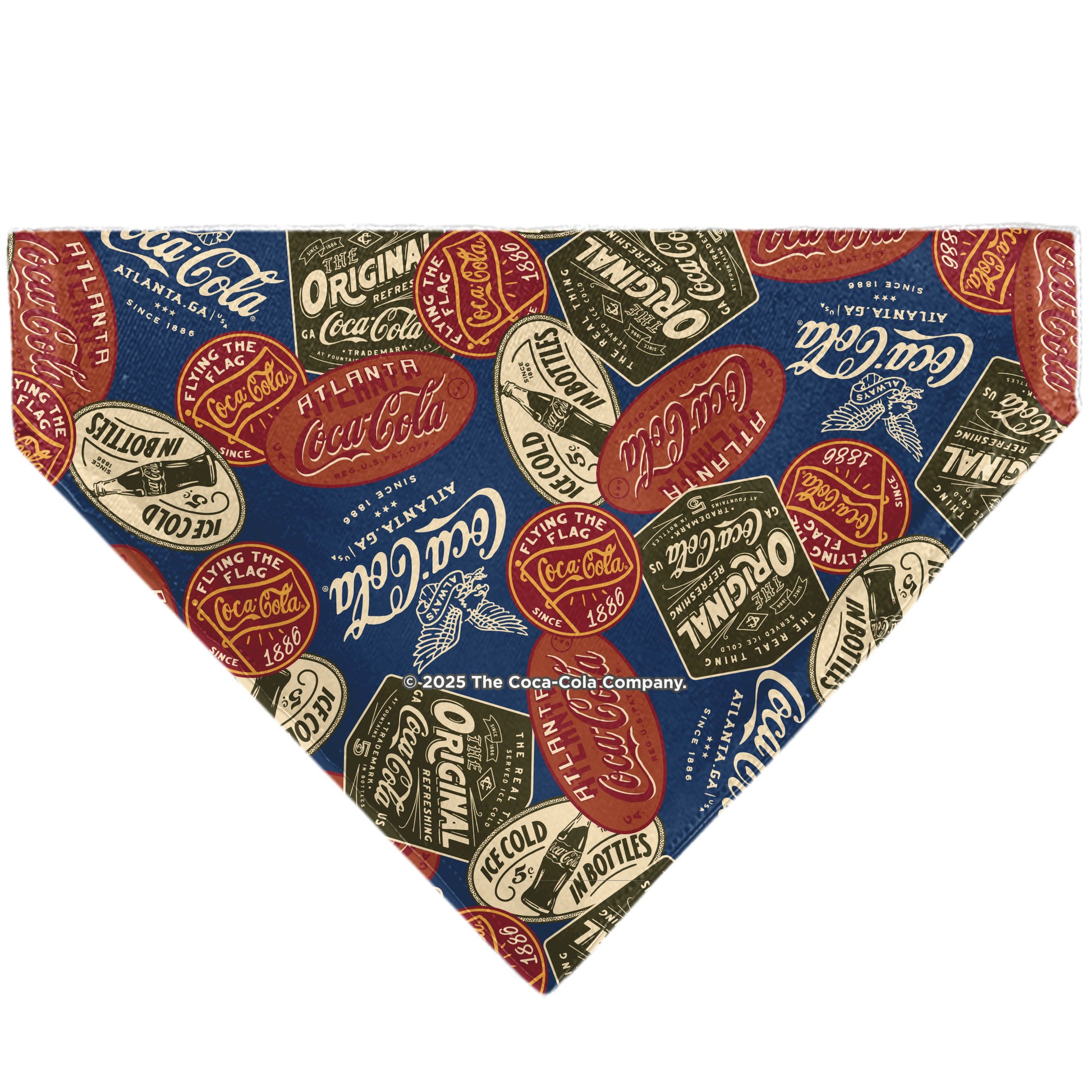 Pet Bandana - Classic COCA-COLA Badges Collage Blue Pet Bandanas Coca-Cola