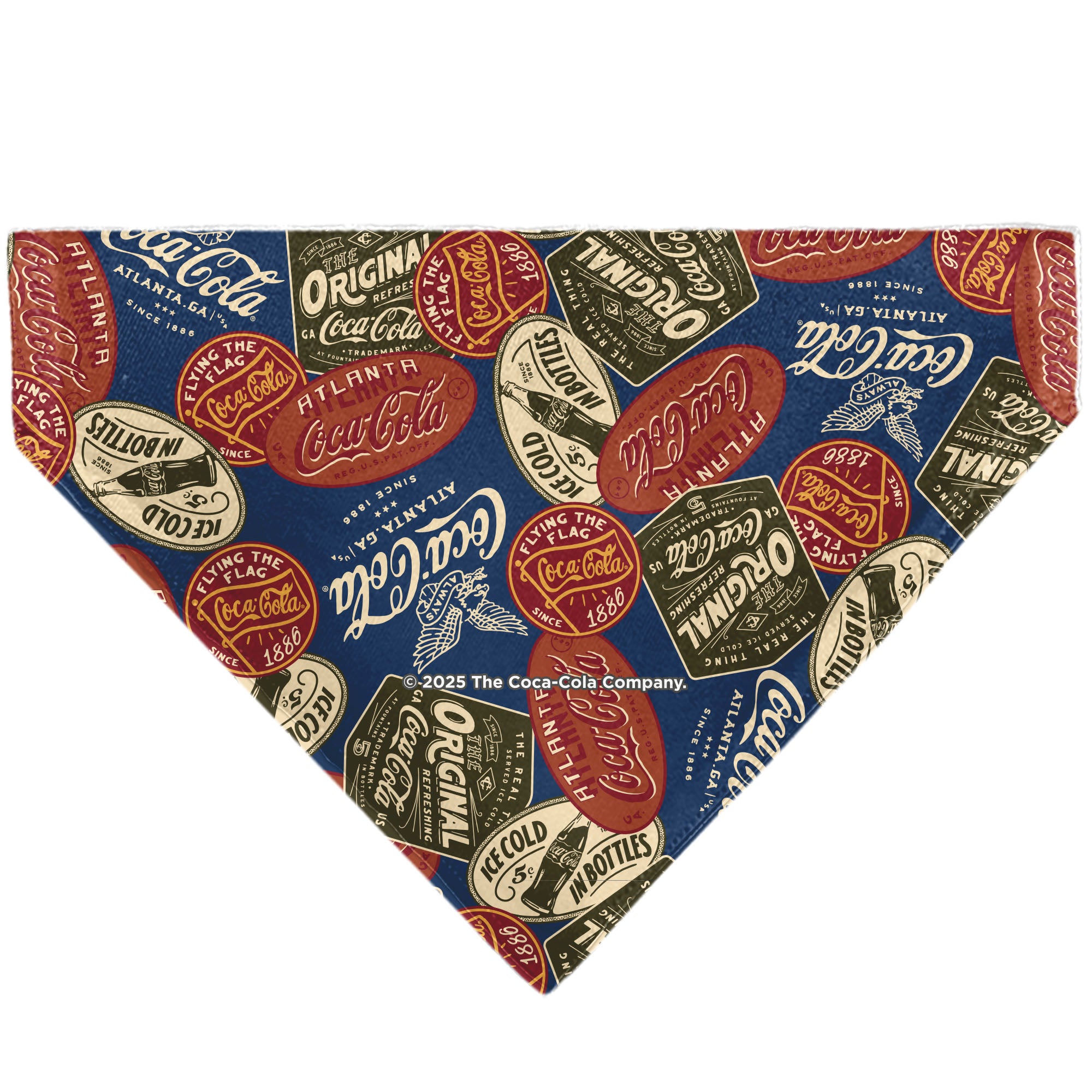 Pet Bandana - Classic COCA-COLA Badges Collage Blue Pet Bandanas Coca-Cola