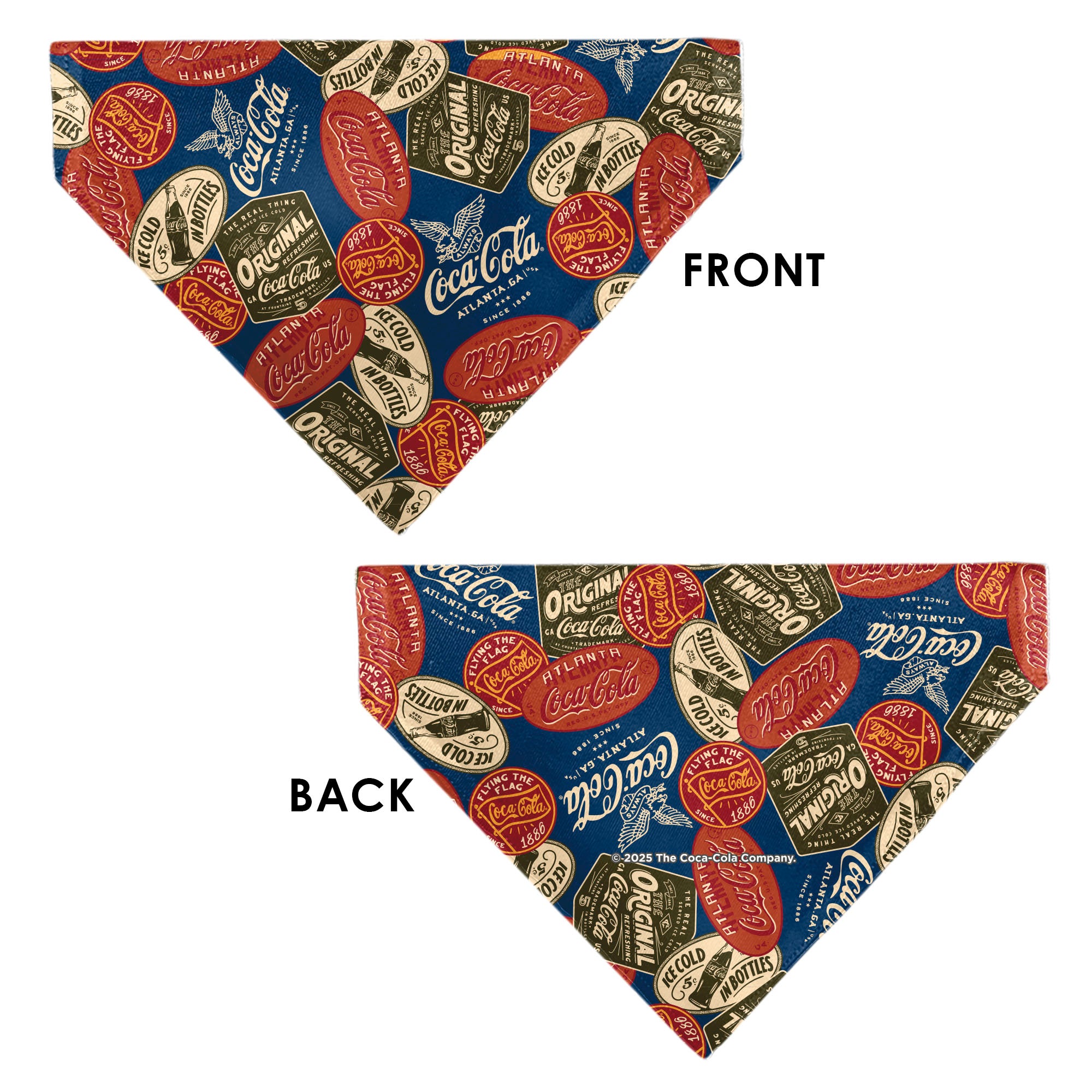 Pet Bandana - Classic COCA-COLA Badges Collage Blue Pet Bandanas Coca-Cola
