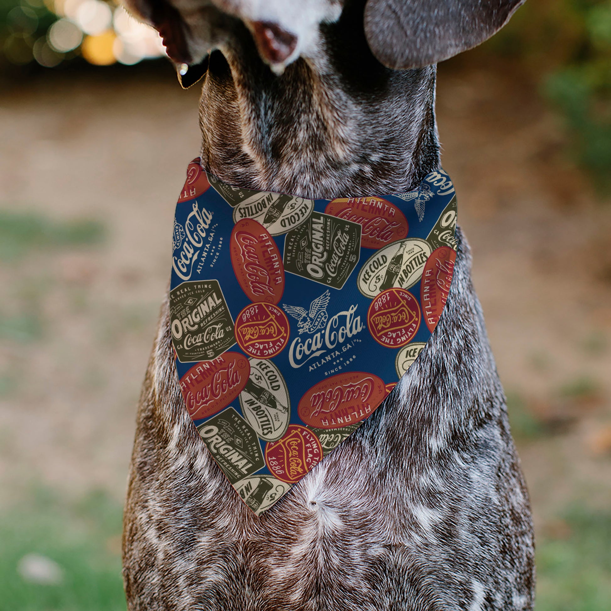 Pet Bandana - Classic COCA-COLA Badges Collage Blue Pet Bandanas Coca-Cola