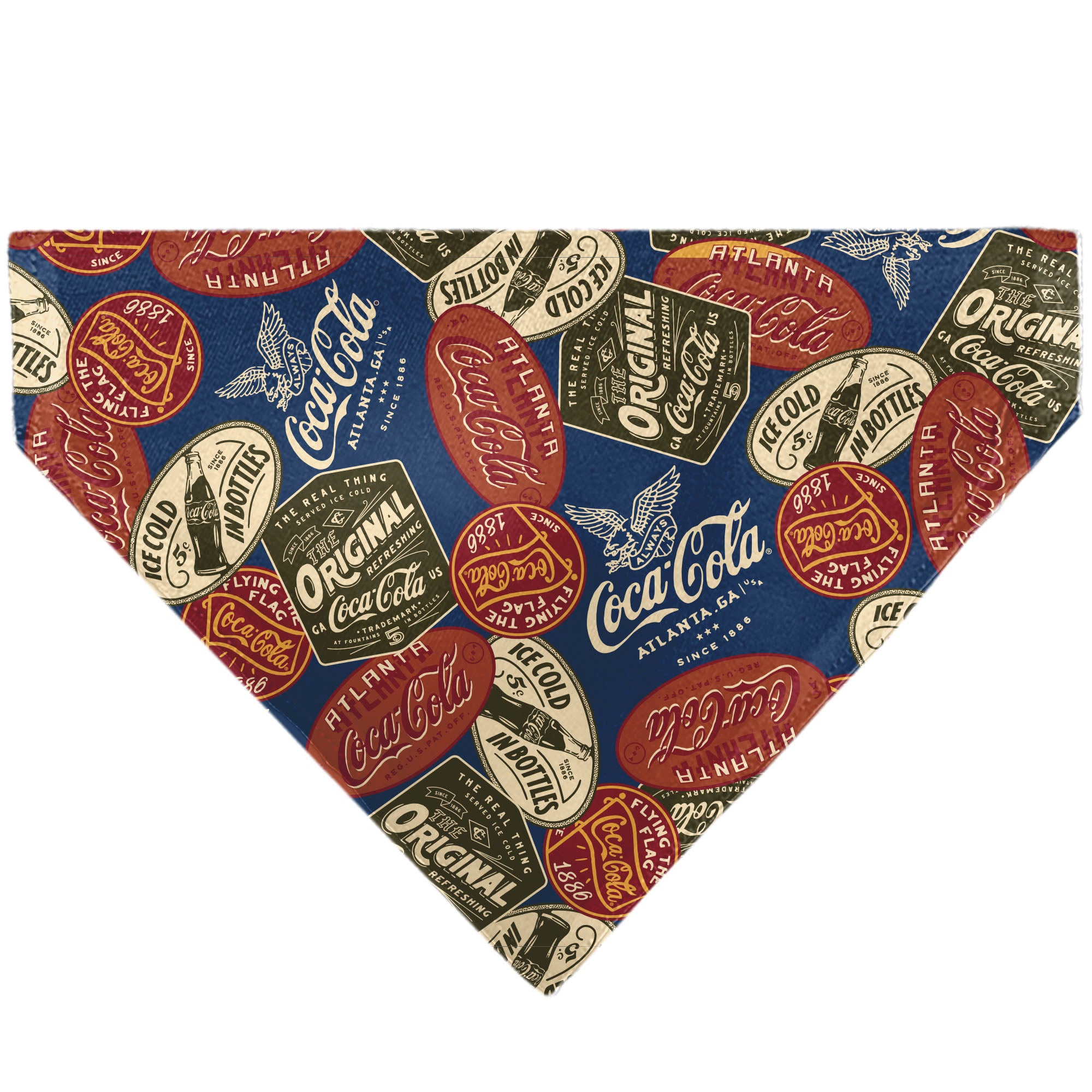 Pet Bandana - Classic COCA-COLA Badges Collage Blue Pet Bandanas Coca-Cola