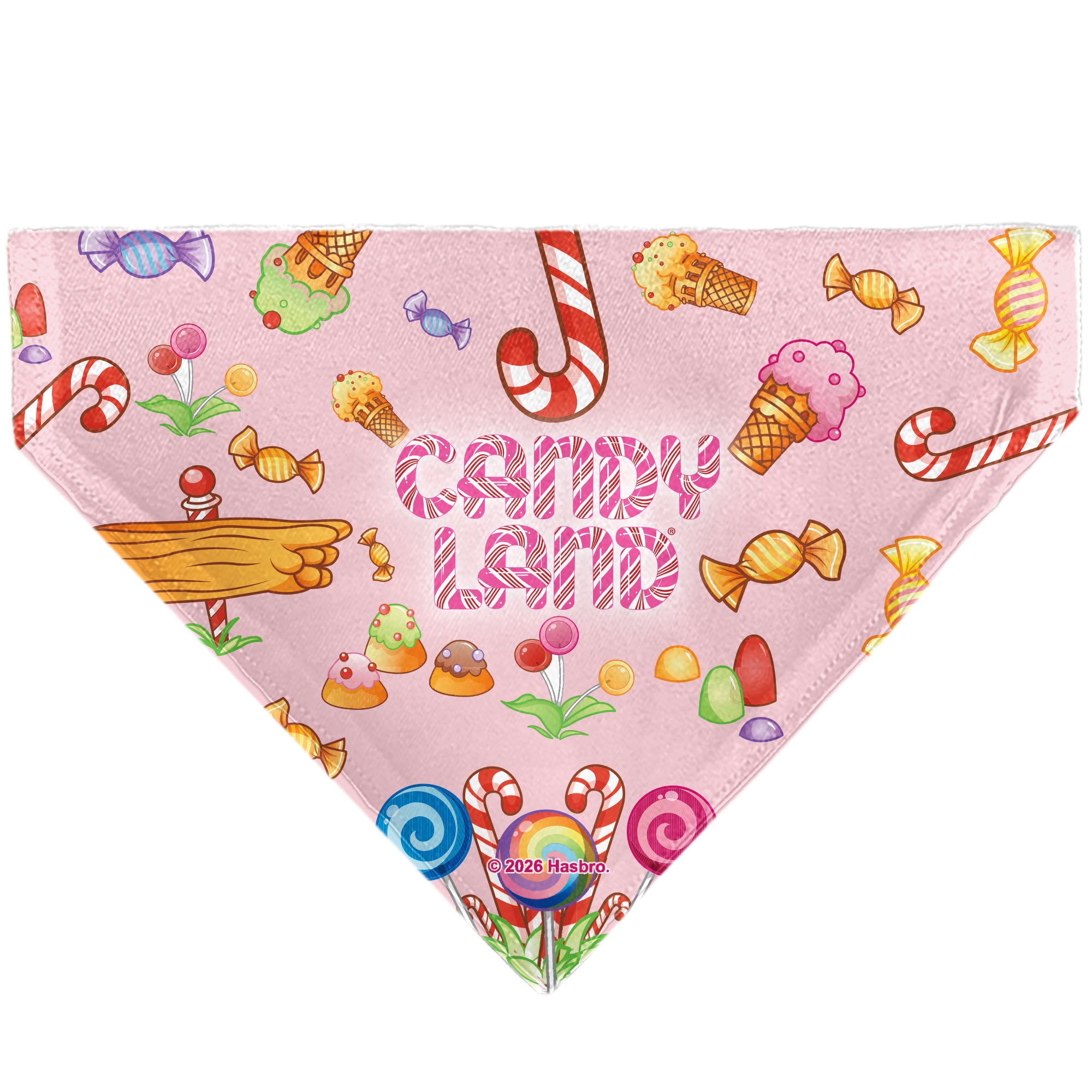 Pet Bandana - CANDY LAND Characters and Icons Collage Pink Pet Bandanas Candy Land