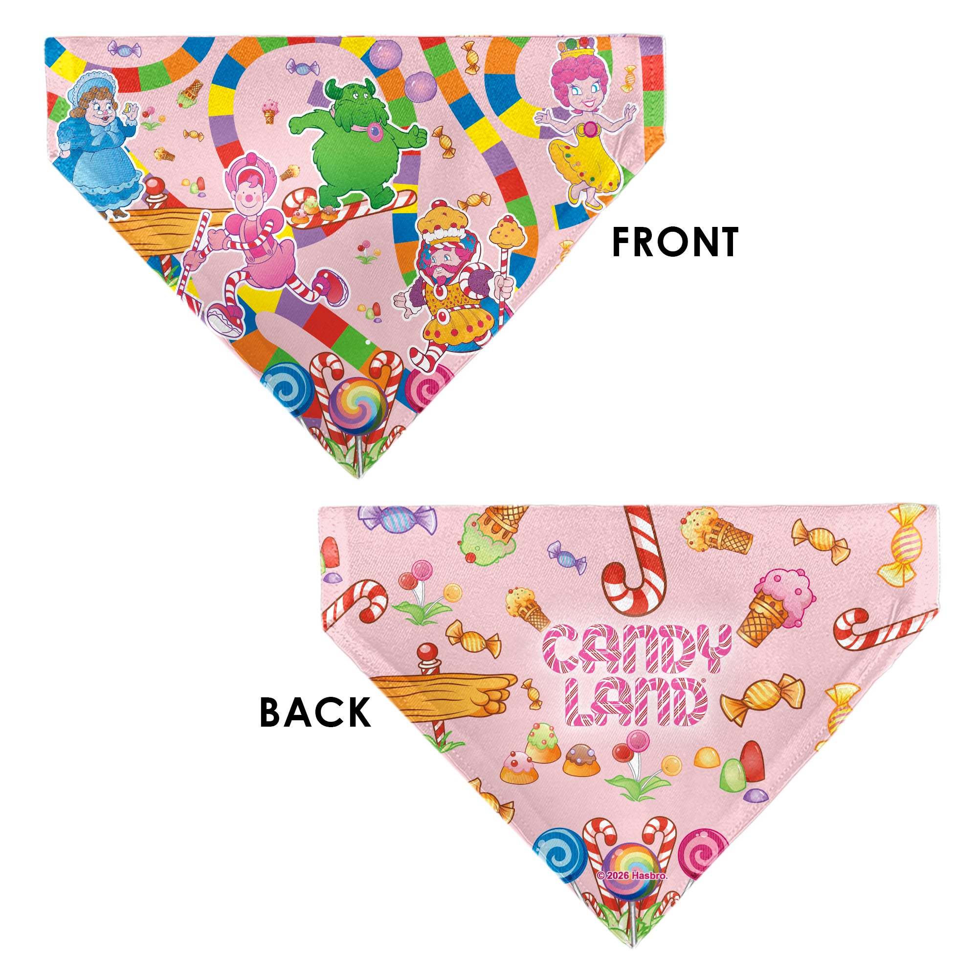 Pet Bandana - CANDY LAND Characters and Icons Collage Pink Pet Bandanas Candy Land